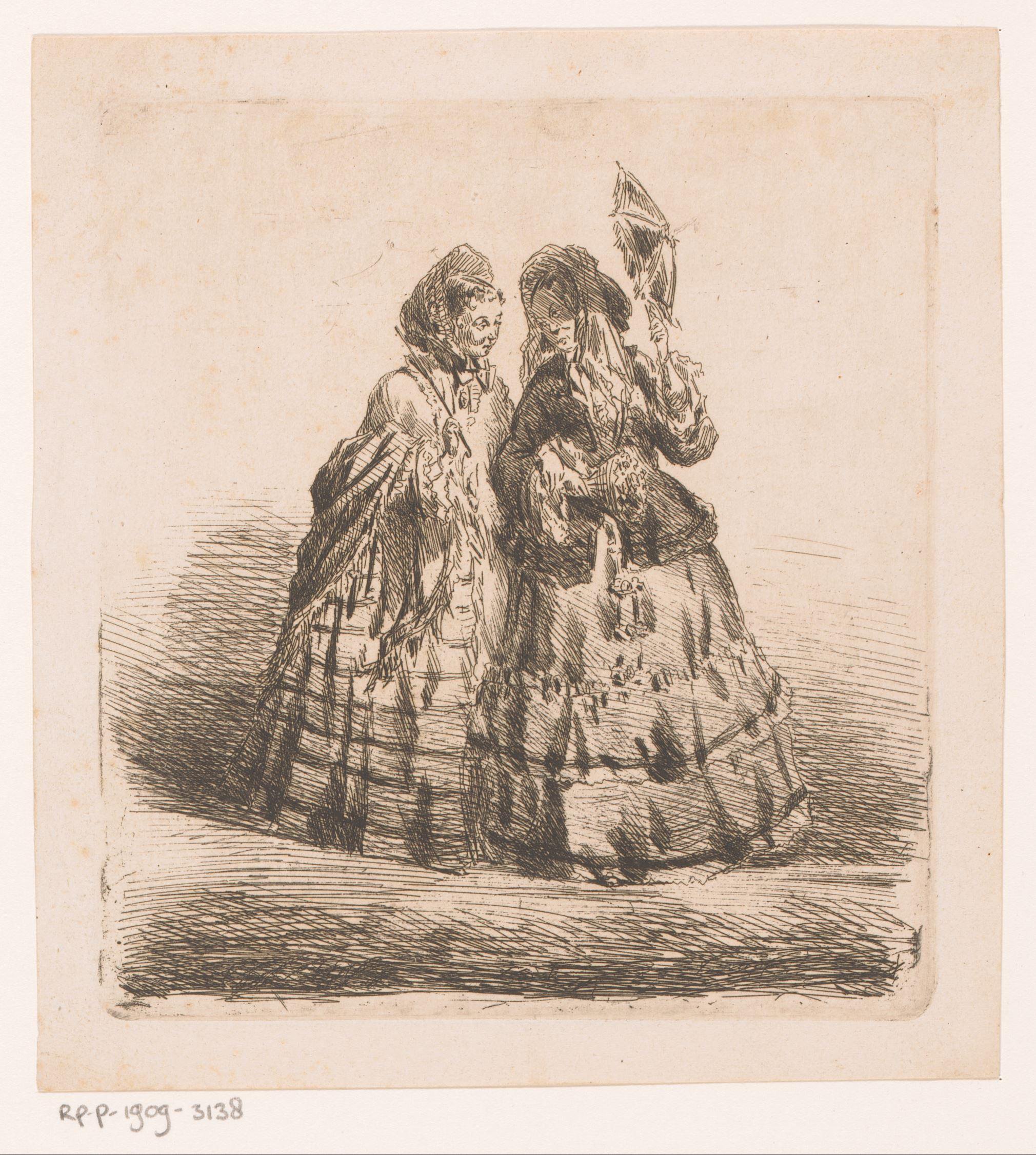 Twee vrouwen met parasol