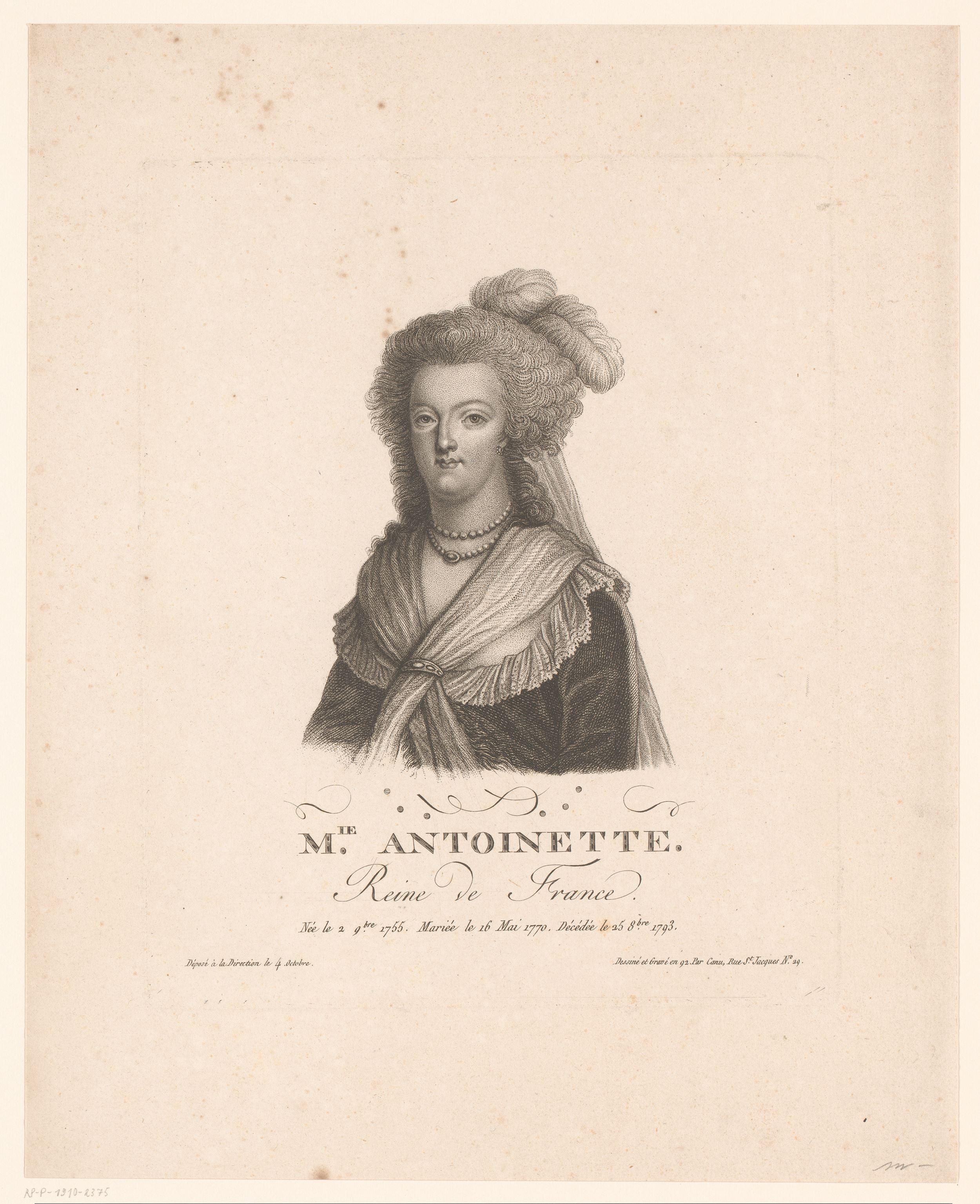 Portret van Marie Antoinette