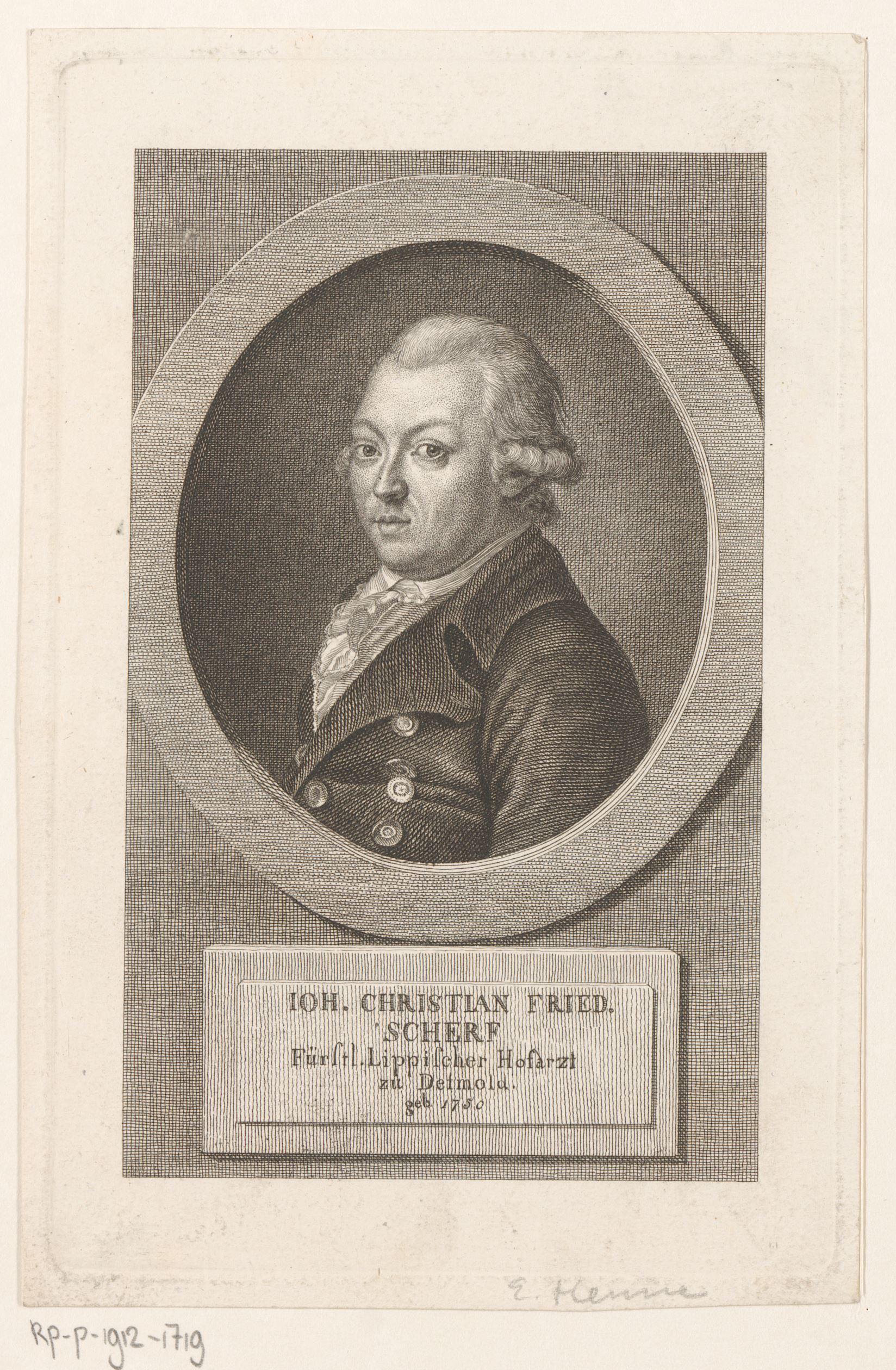 Portret van Johann Christian Friedrich Scherf