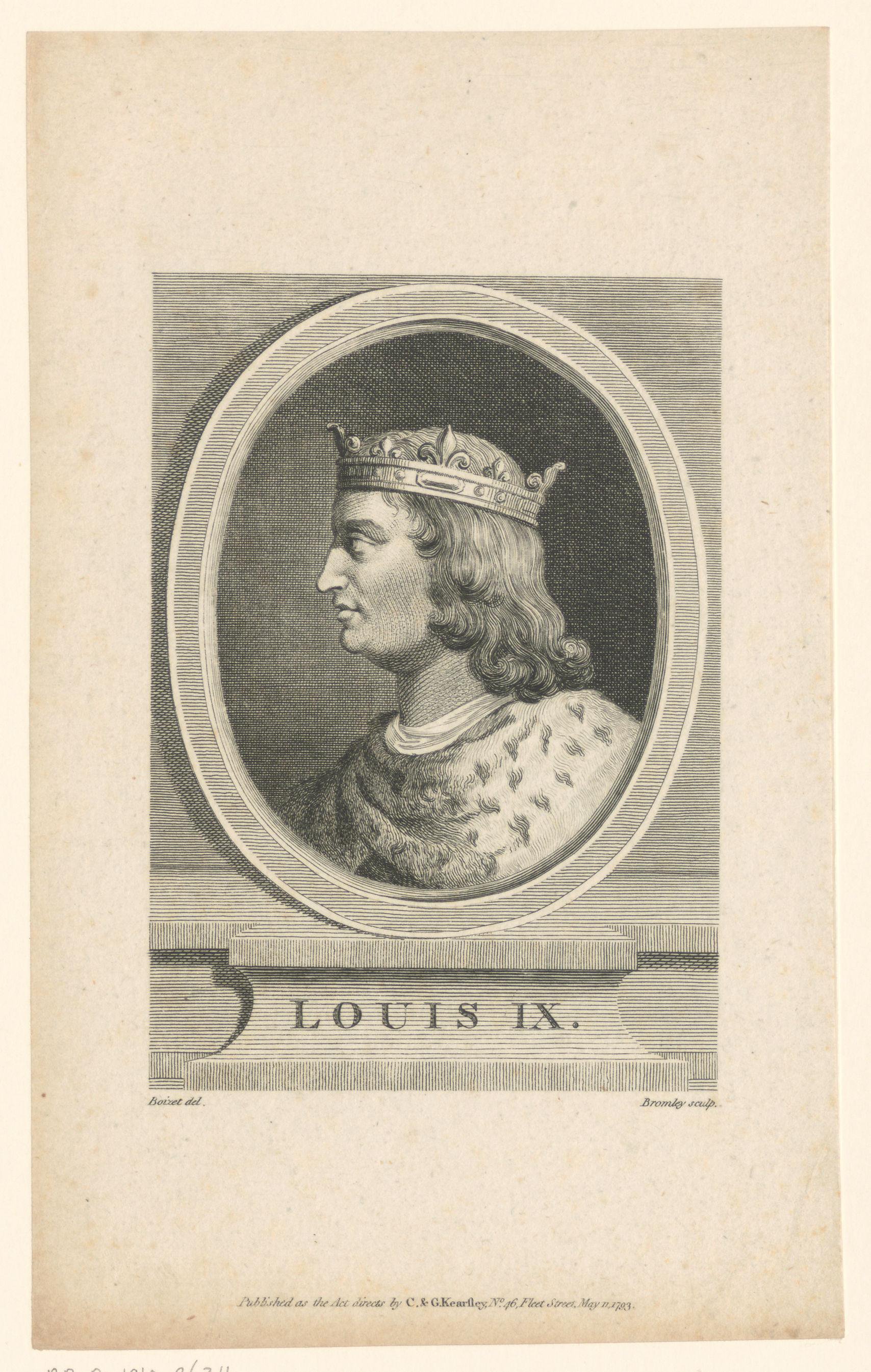 Portret van Lodewijk IX van Frankrijk, in profiel