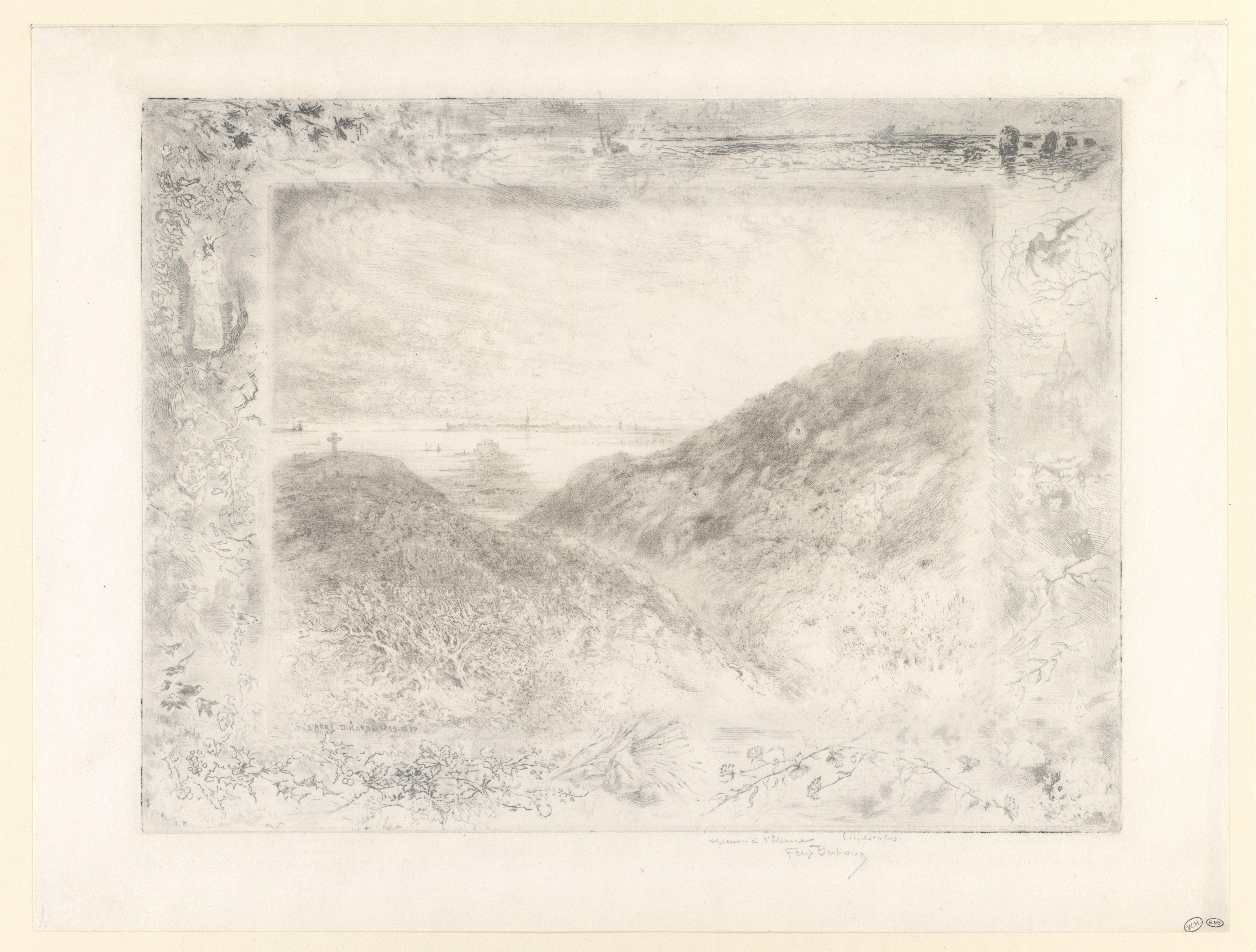 Duinlandschap met een gezicht op La Falaise, Baie de St. Malo