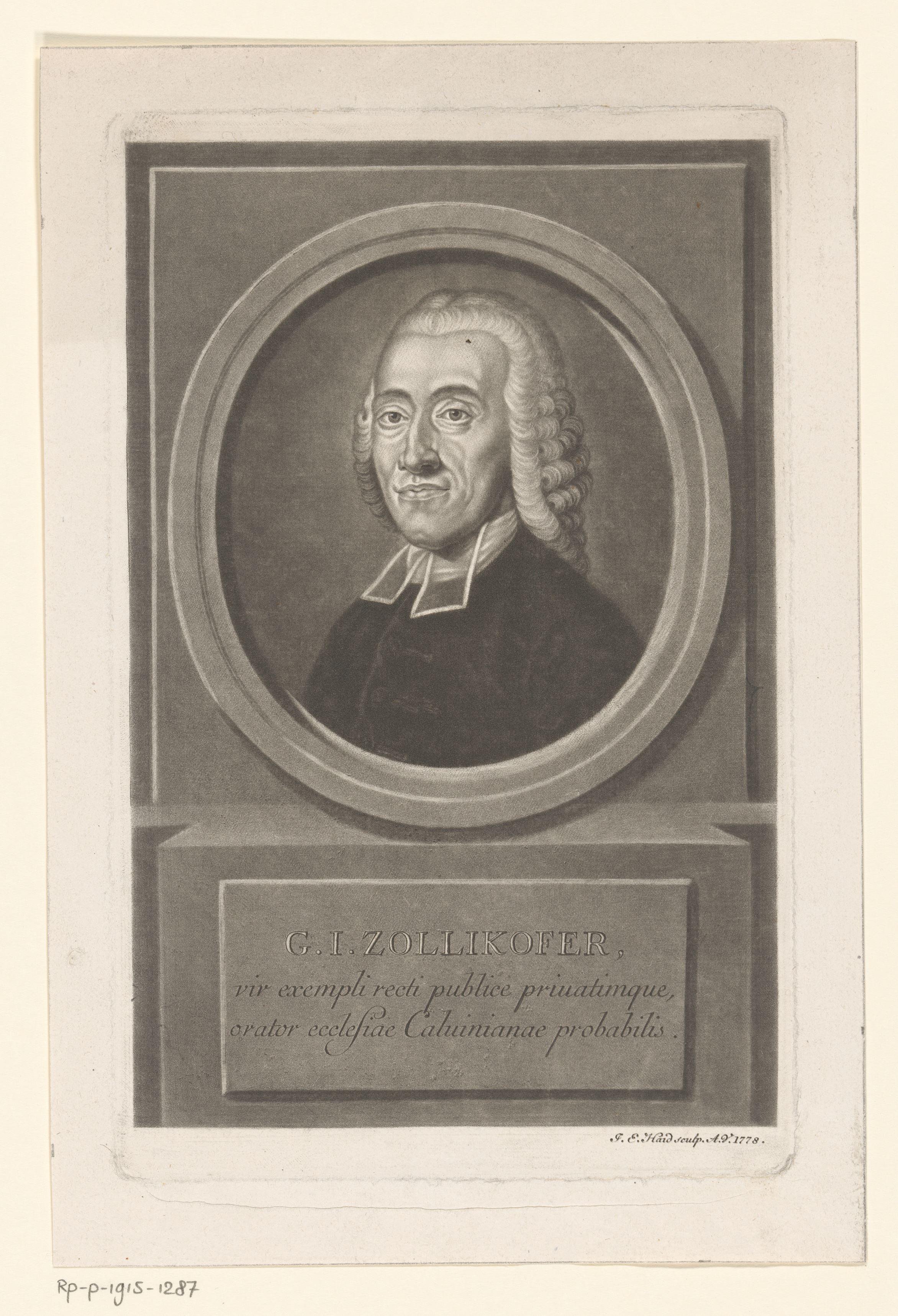 Portret van Georg Joachim Zollikofer