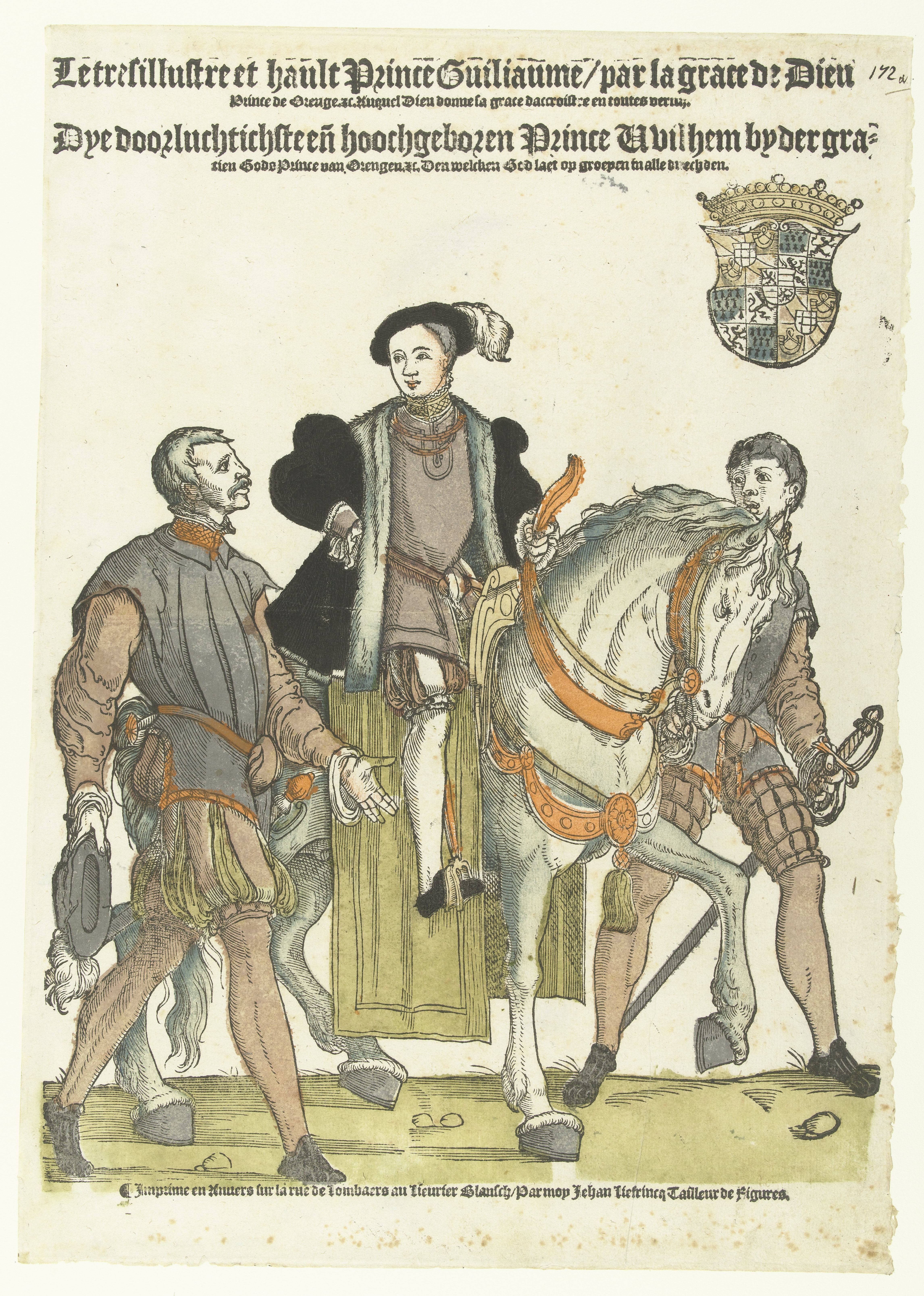 Portret van Willem van Oranje als jongen te paard