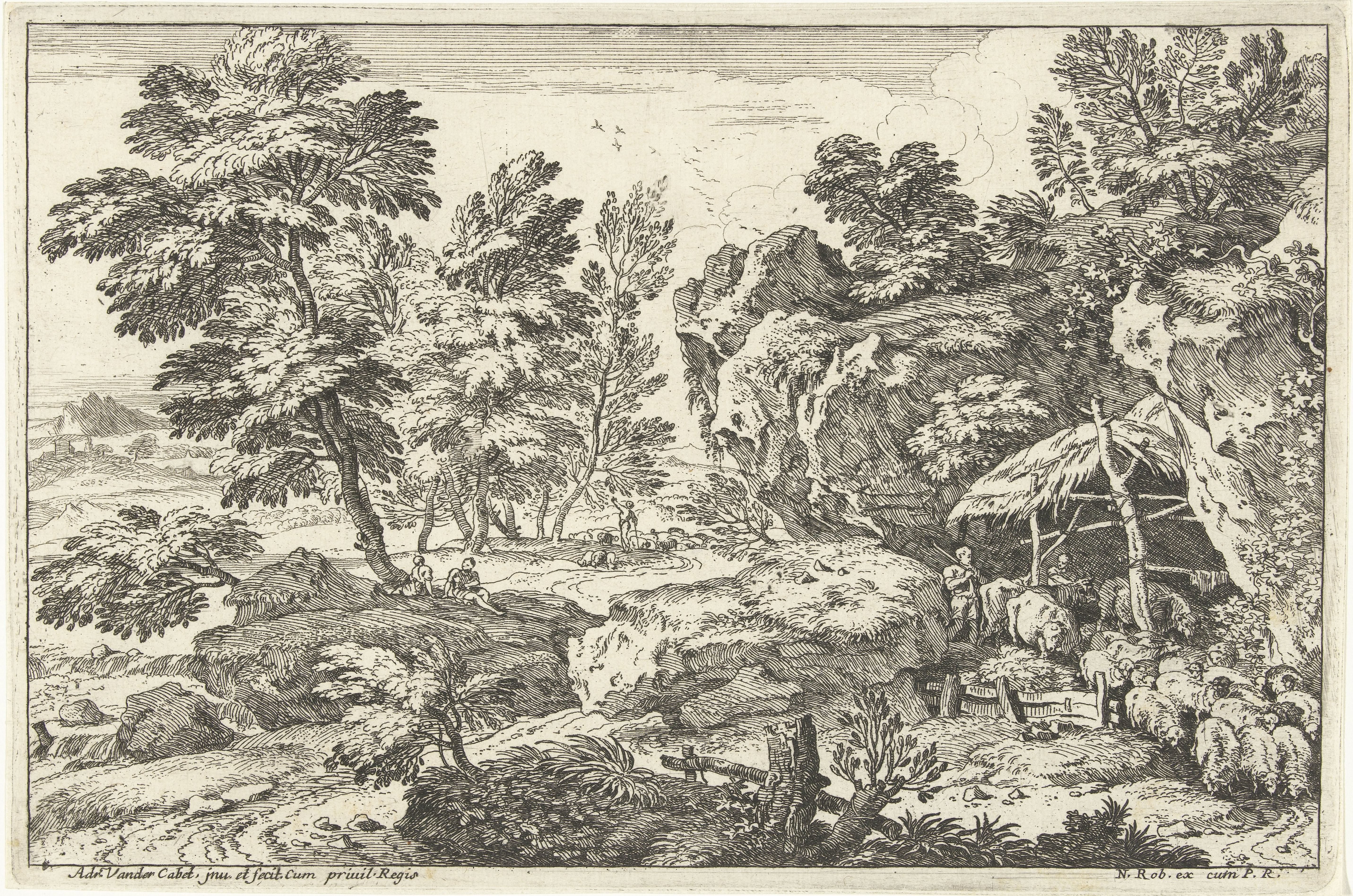 Landschap met schaapskooi