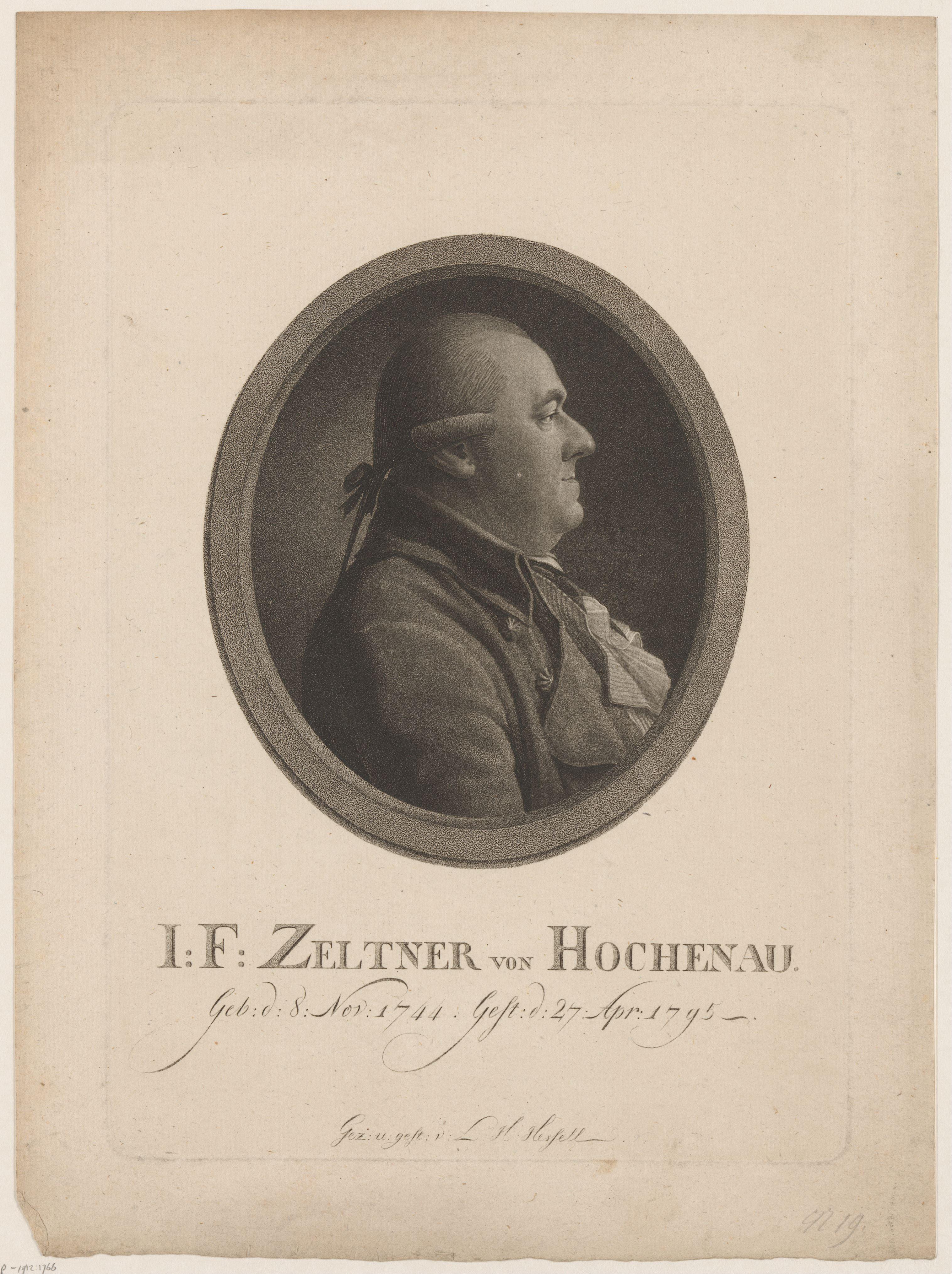 Portret van I.F. Zeltner von Hochenau