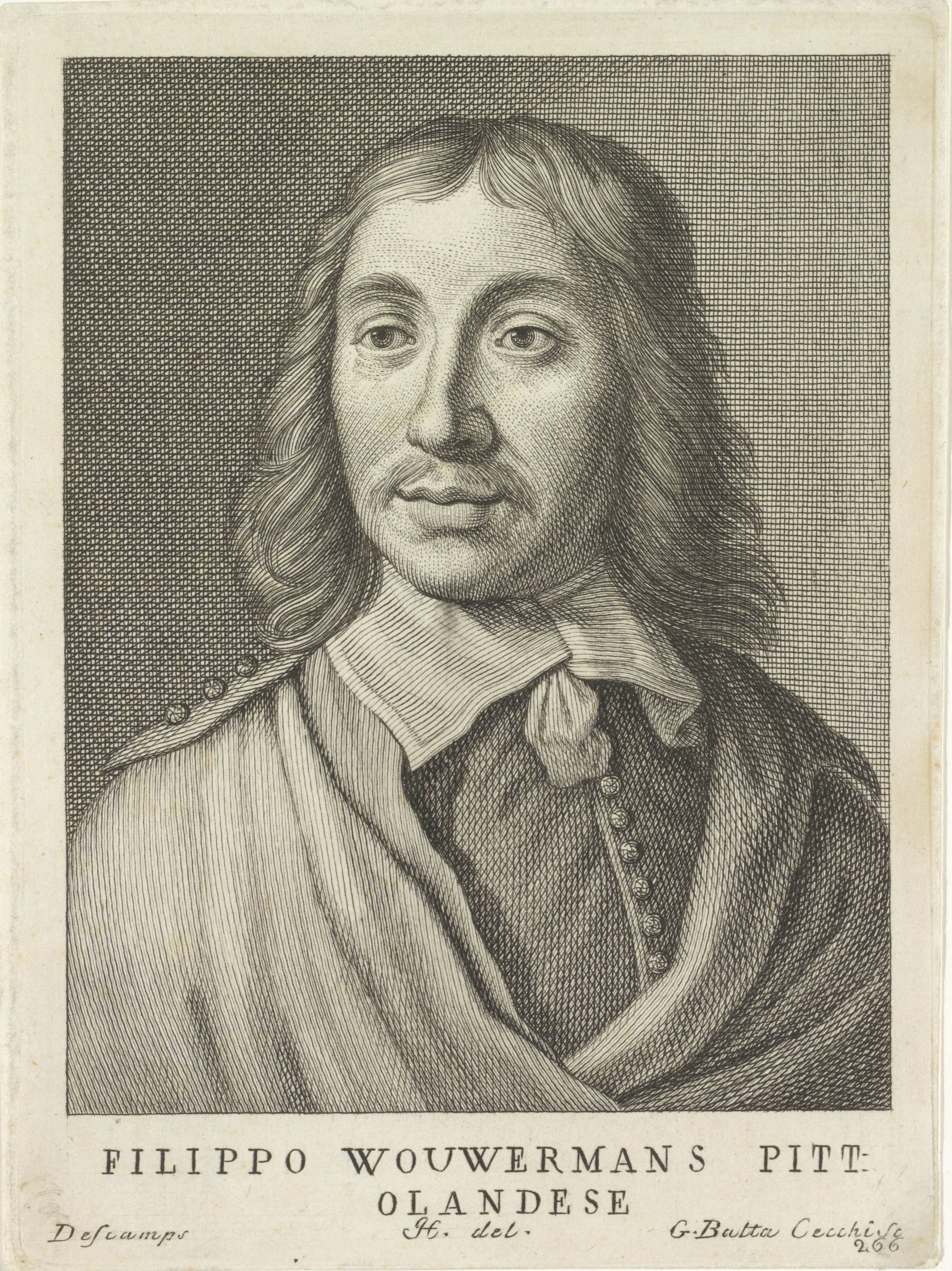 Portret van kunstenaar Philips Wouwermans