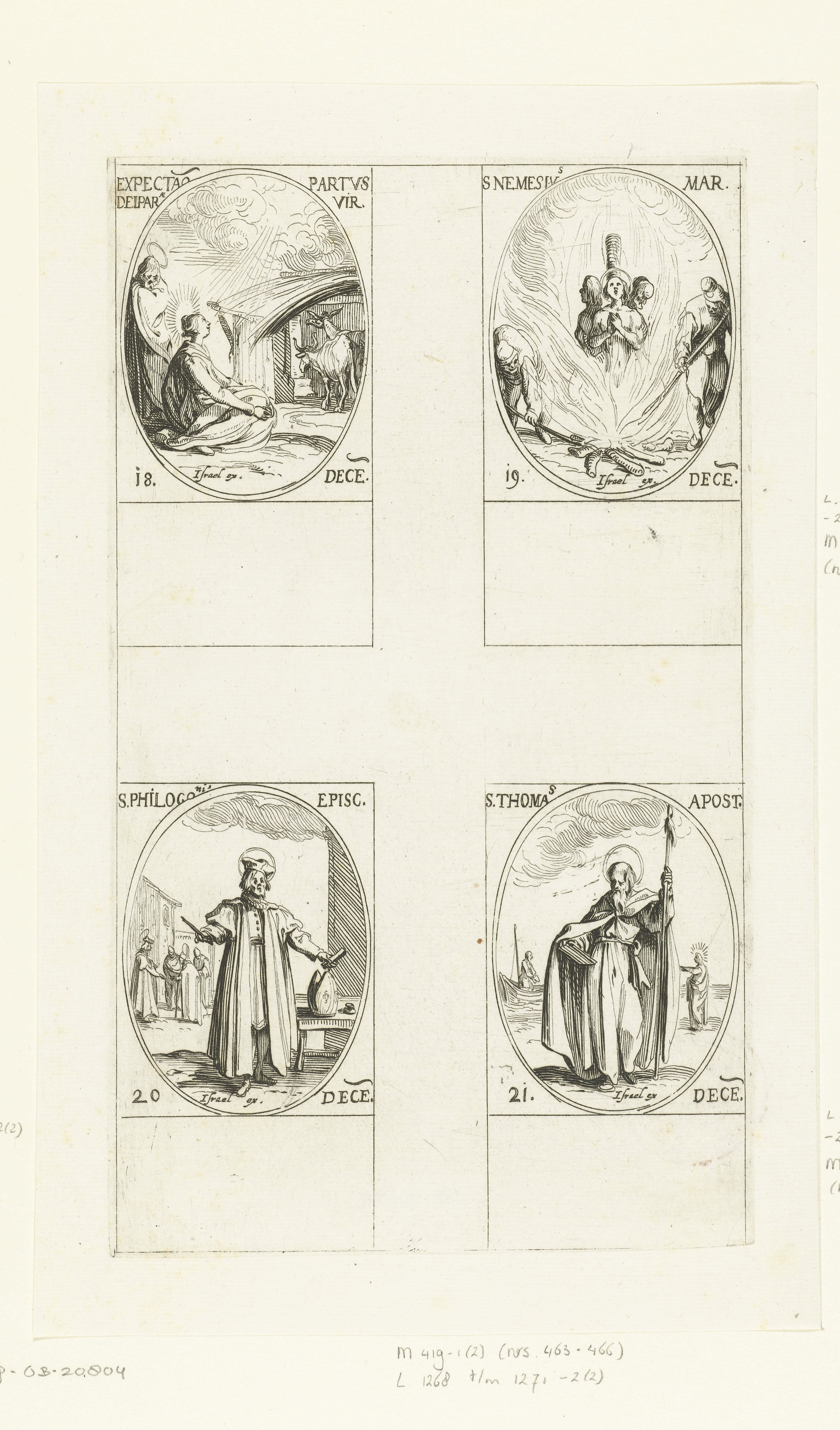 Maria en Jozef wachten op de geboorte van het Christuskind, Heilige Nemesius van Alexandrië, Heilige Philogonius van Antiochië, Heilige Thomas (18-21 december)