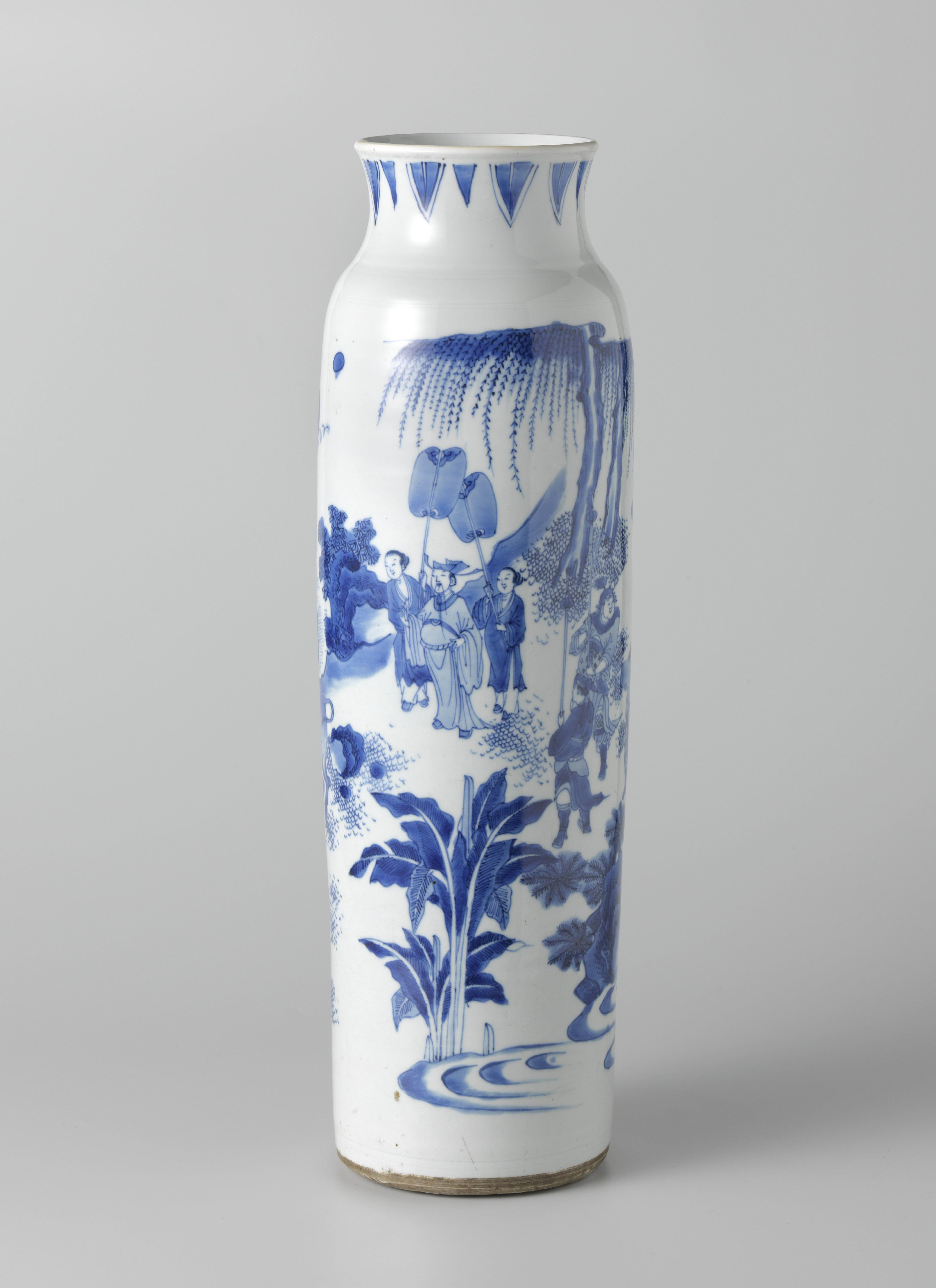 Seven sleeve vases rolwagens