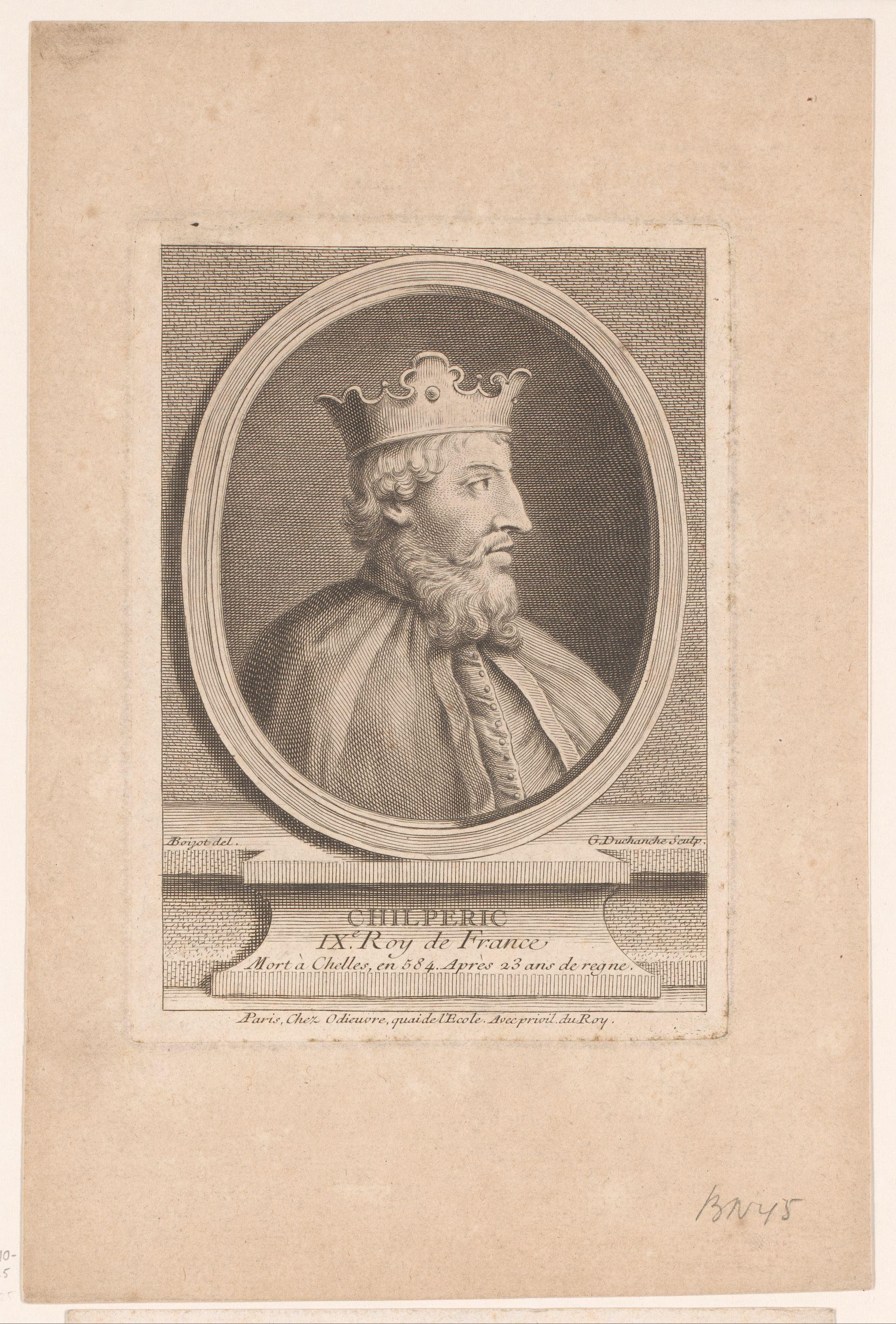 Portret van Chilperik I van Frankrijk