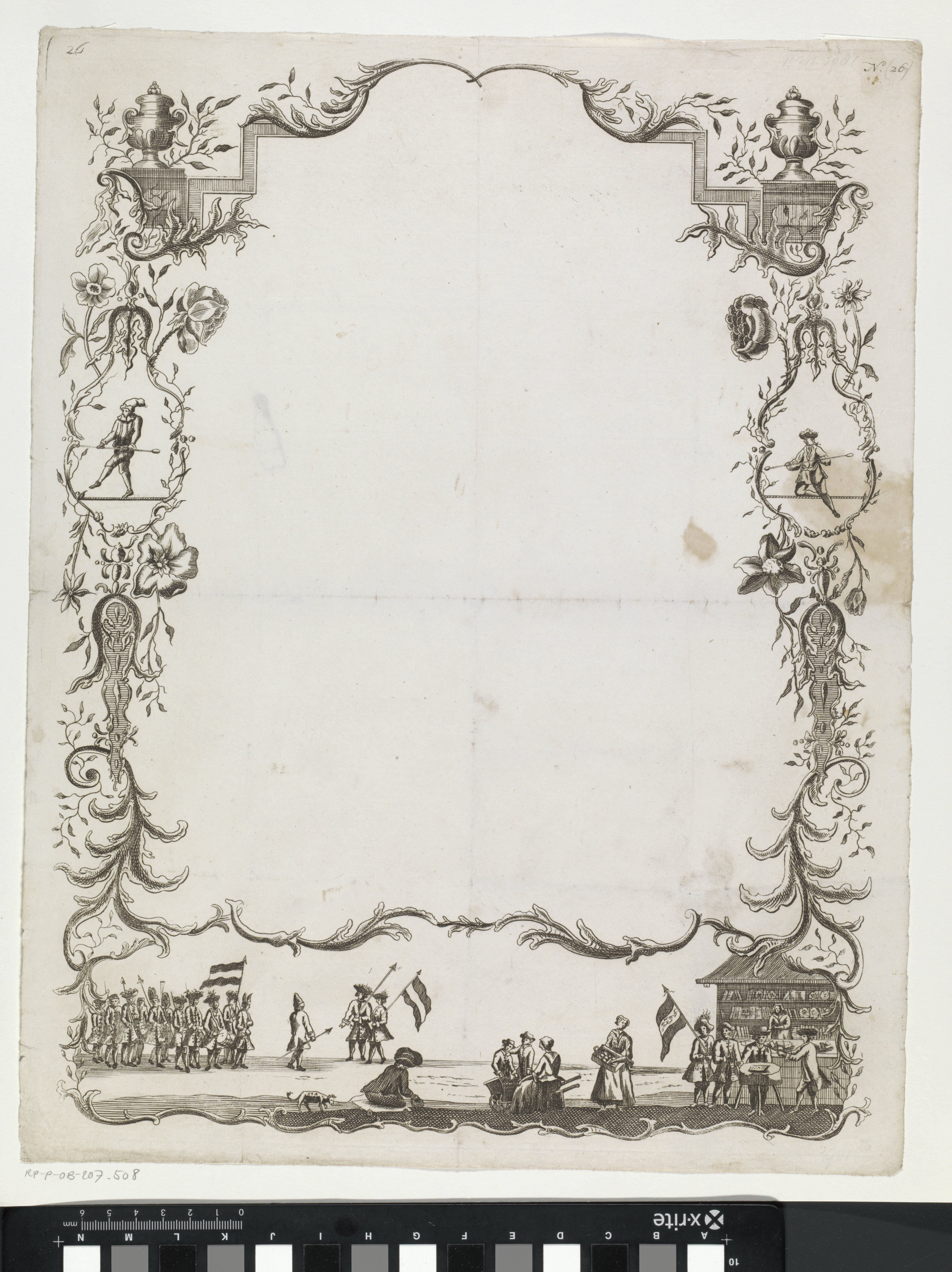 Wensbrief met koorddansers en de schutterij