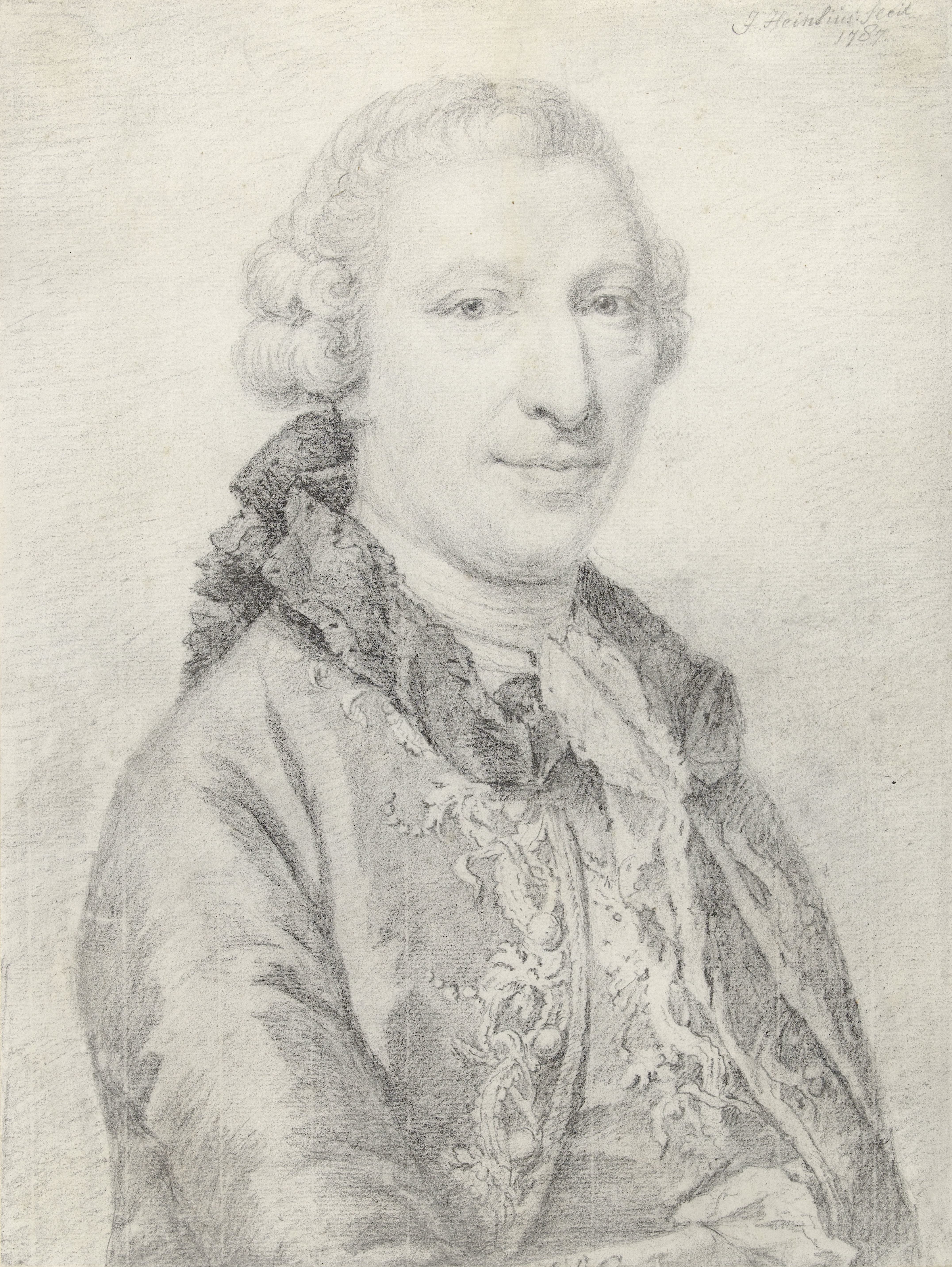 Portret van een heer met pruik en gegalonneerde jas, driekwart naar rechts