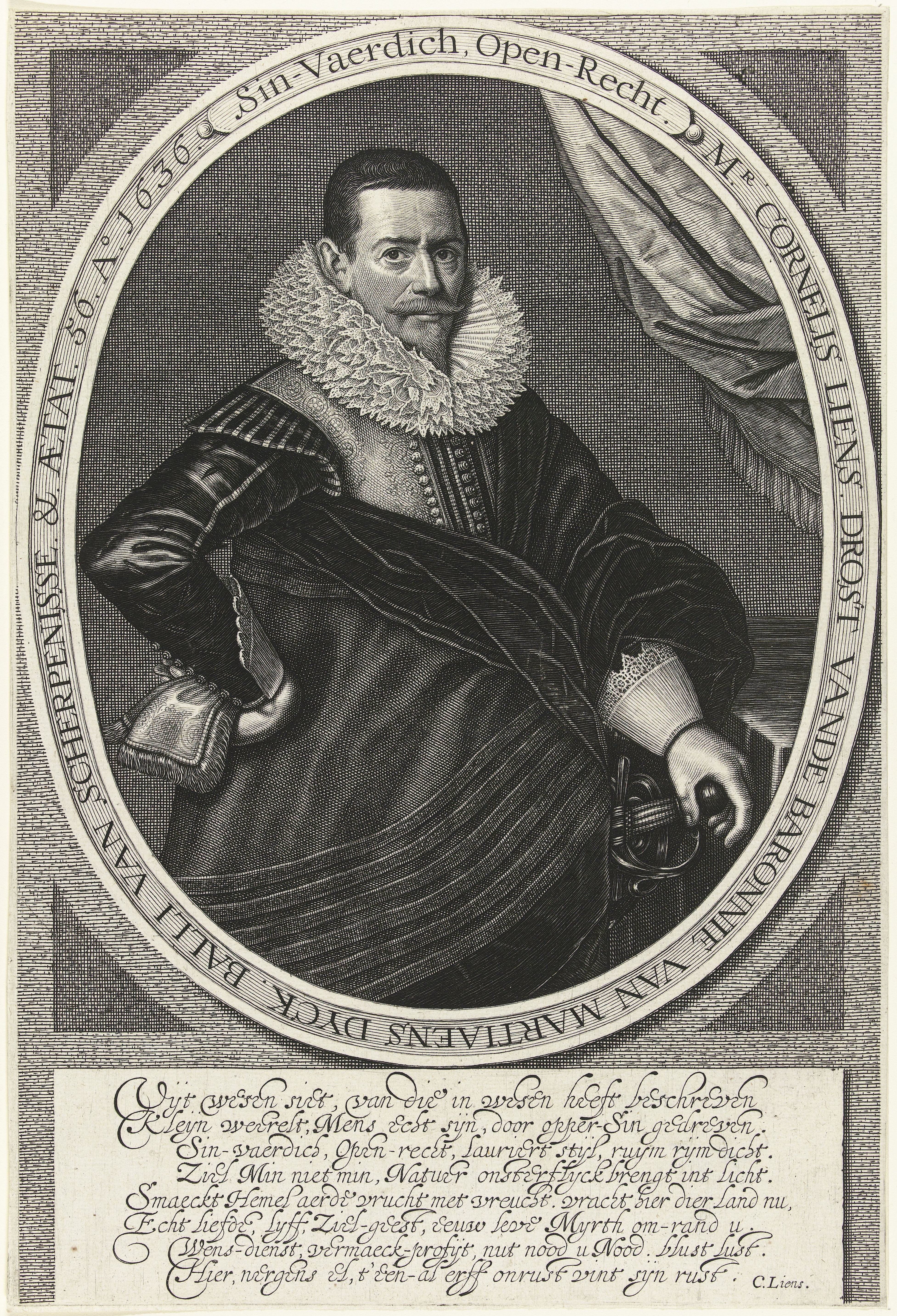 Portret van Cornelis Liens op 56-jarige leeftijd,