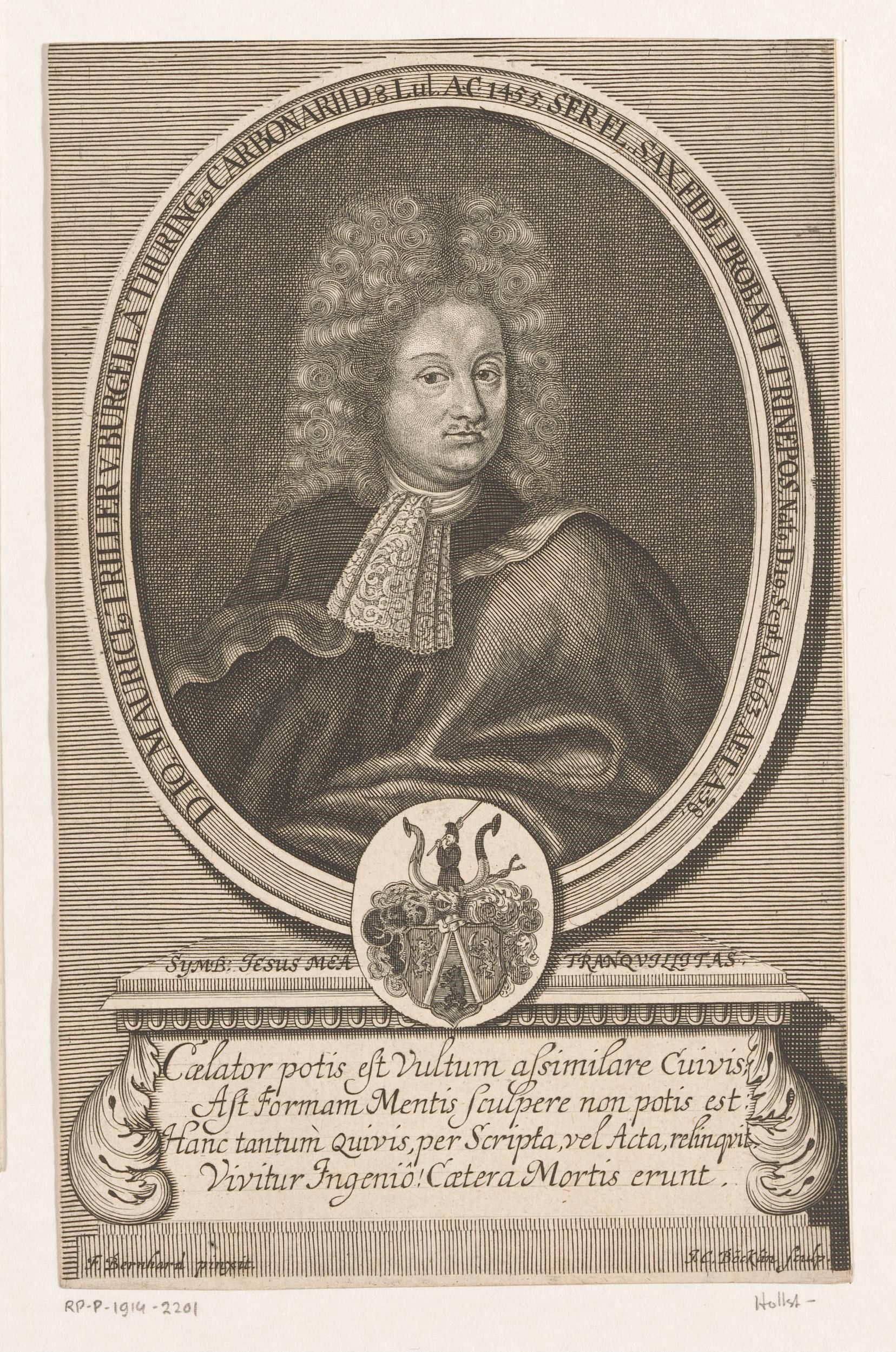 Portret van Johann Moritz Triller