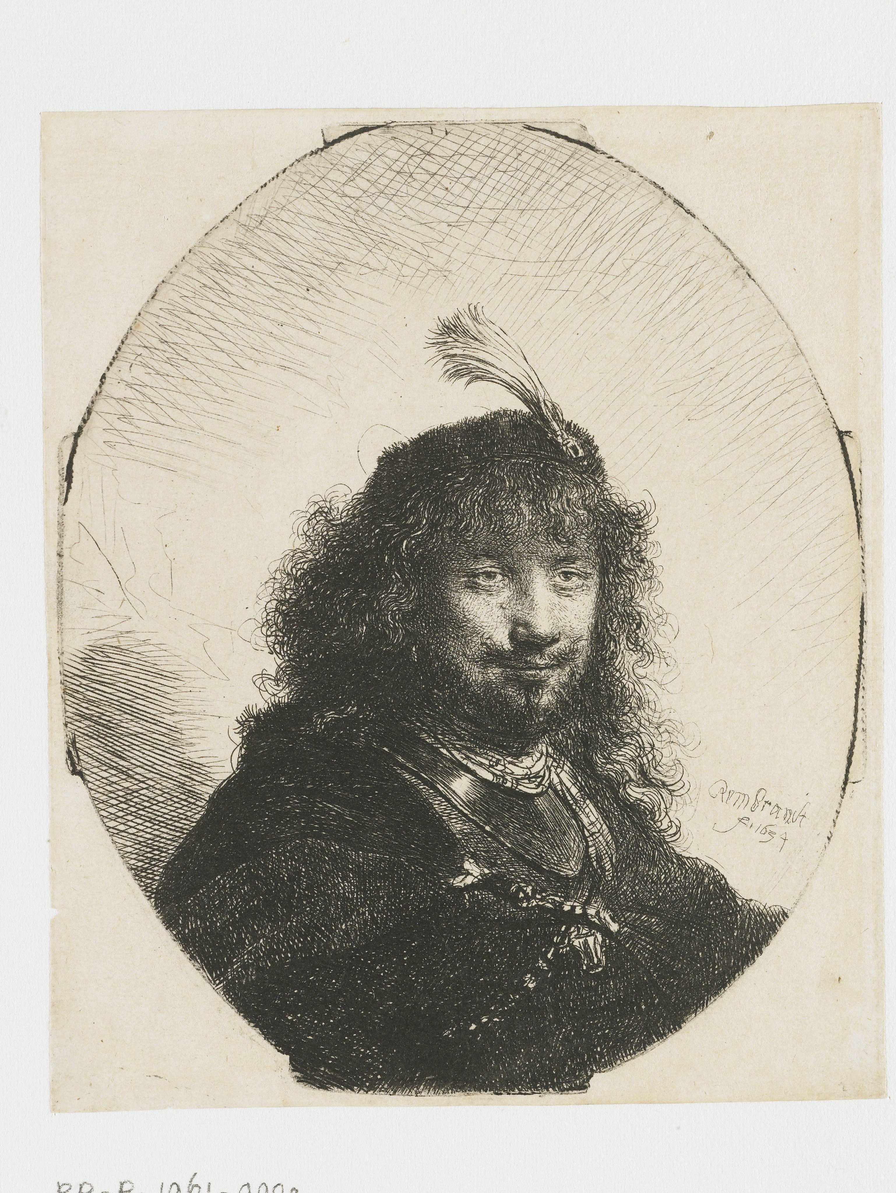 Self-portrait (?) with plumed cap