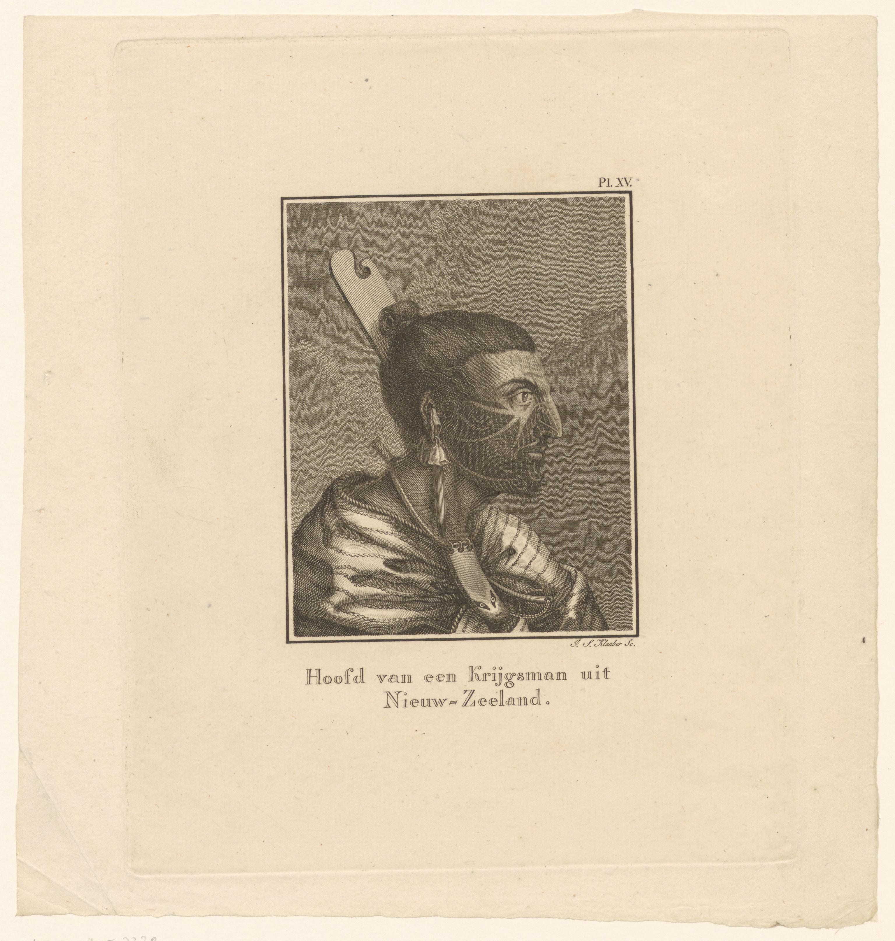 Portret van een onbekende man, de leider van inwoners van Nieuw-Zeeland