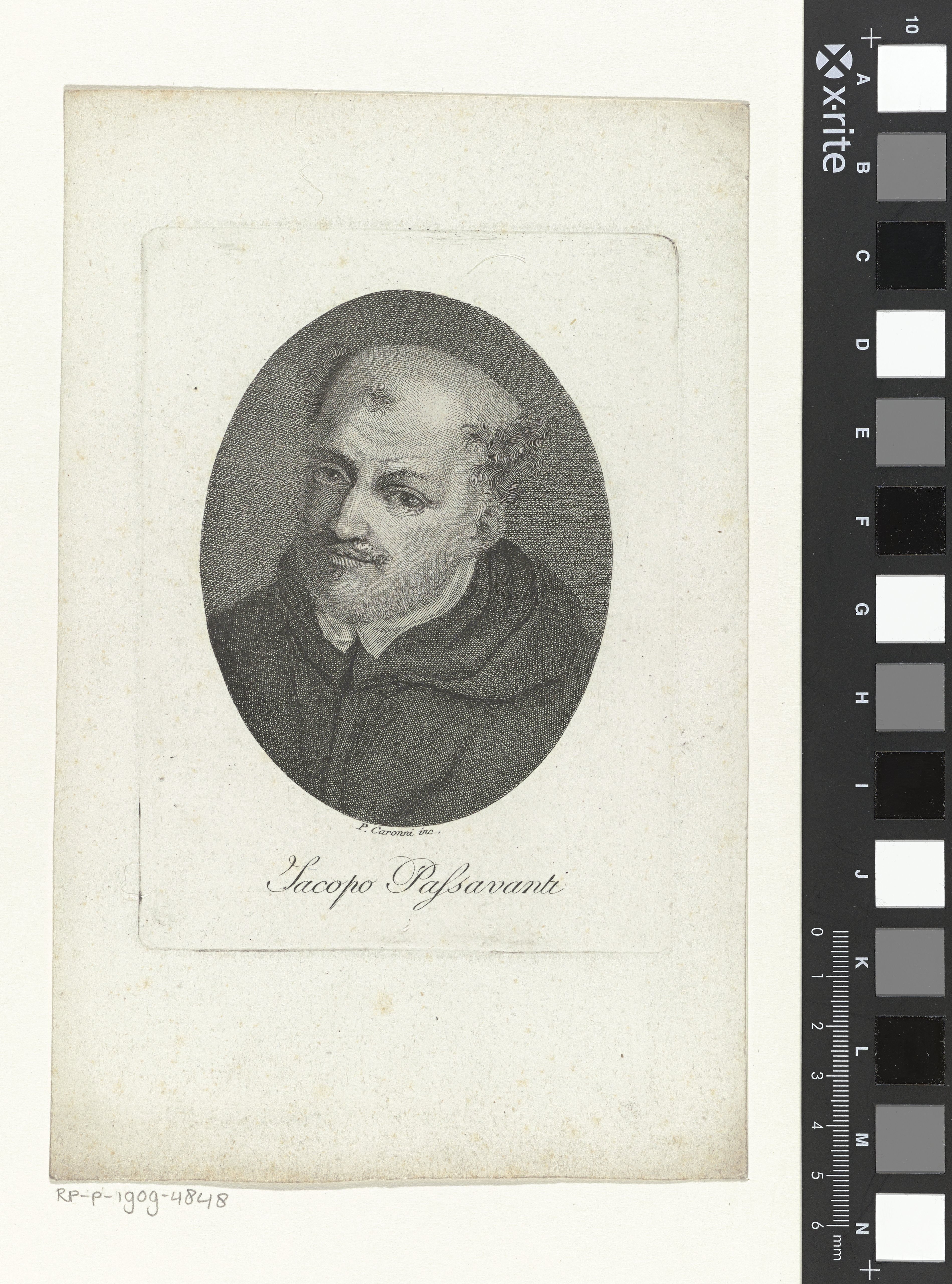 Portret van schrijver en architect Jacopo Passavanti