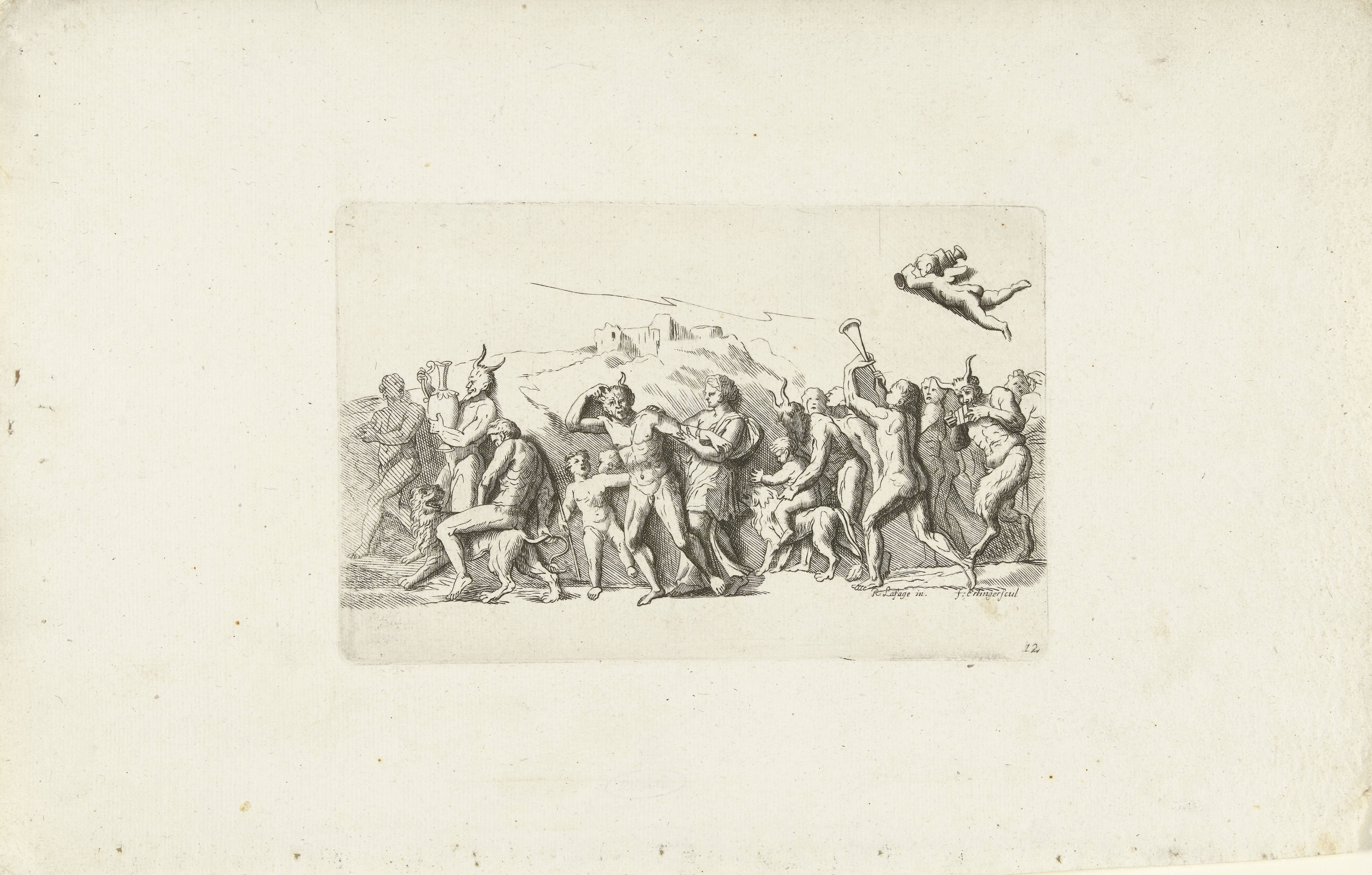 Bacchanten stoet met leeuwen