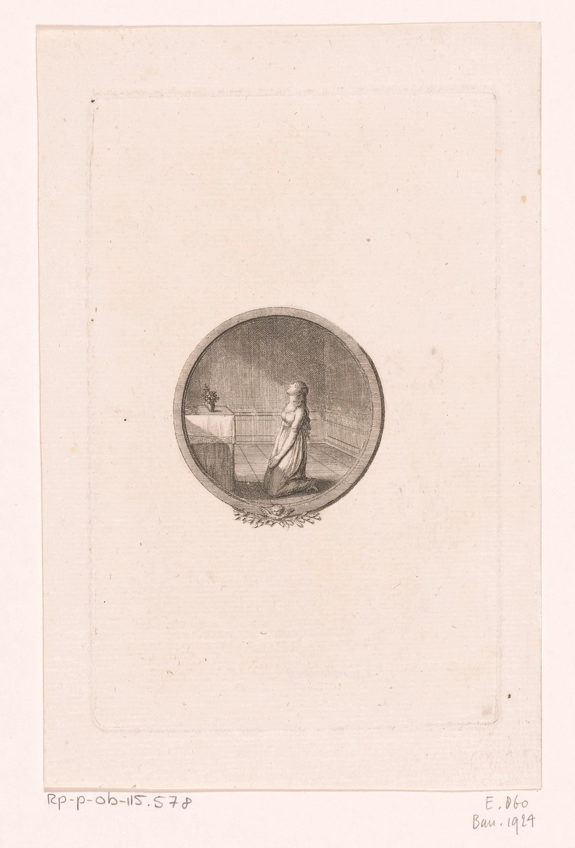 Biddend jong meisje