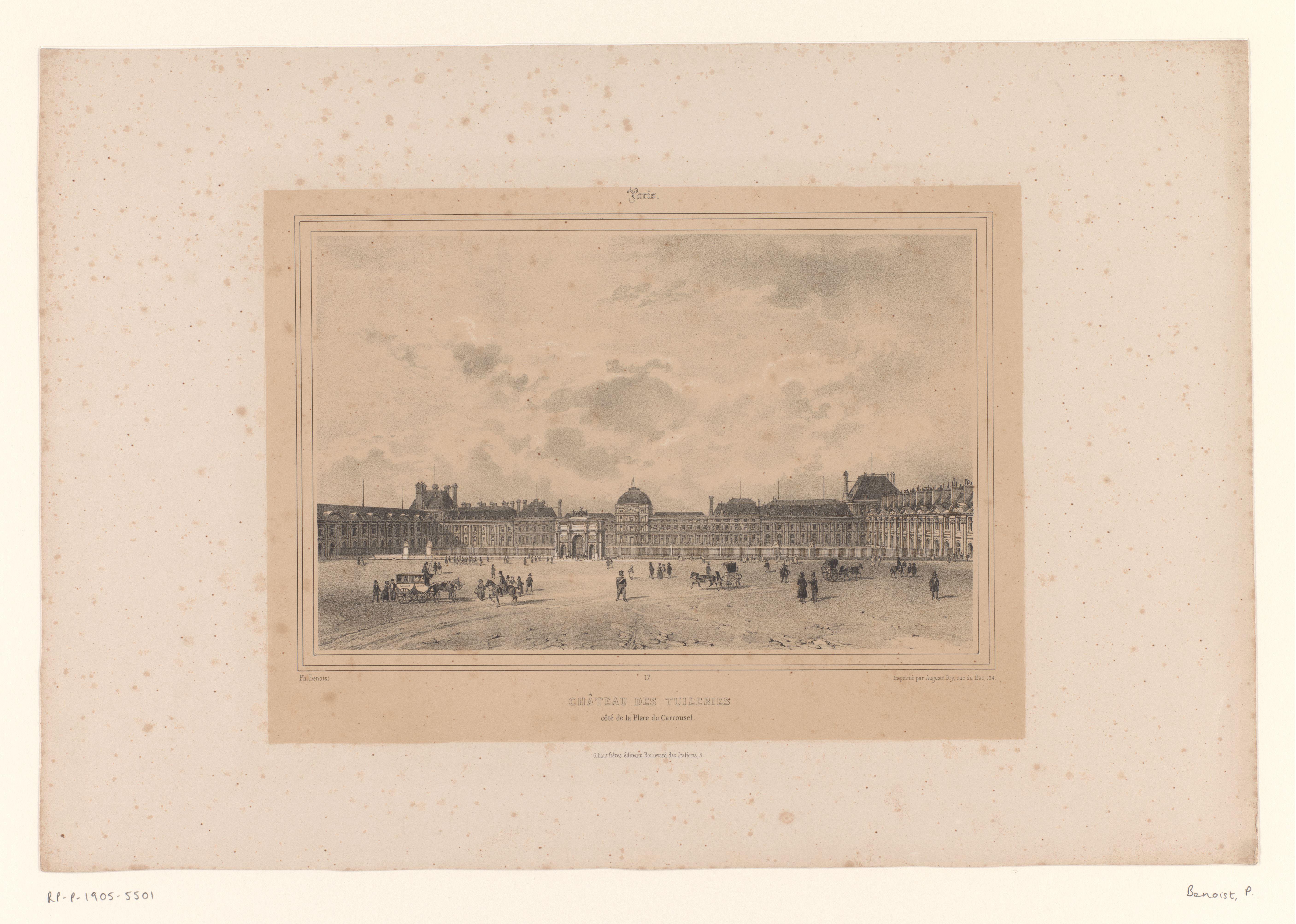 Zicht op de Place du Carrousel en het Tuilerieënpaleis