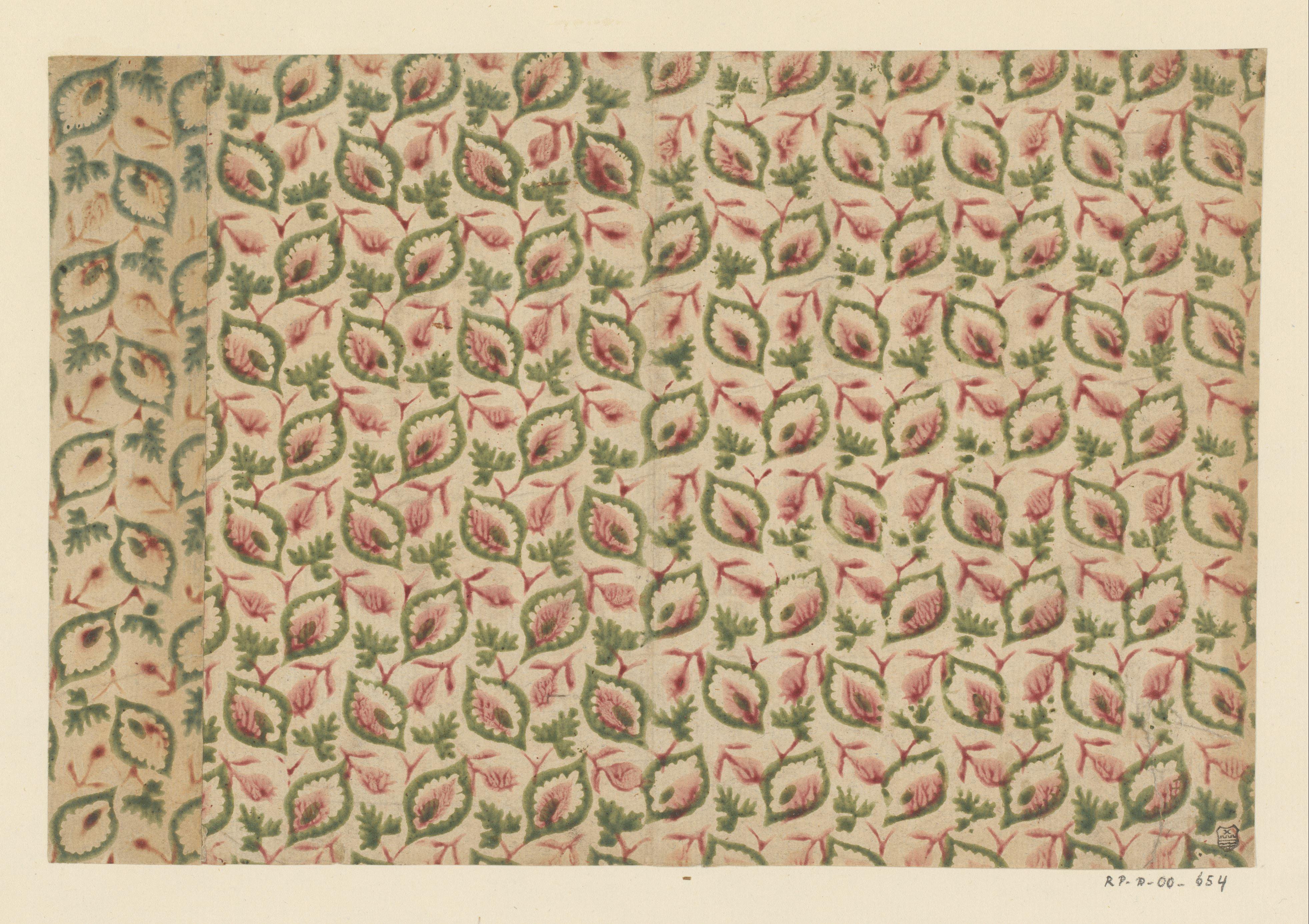 Blad met strooipatroon van bladmotieven