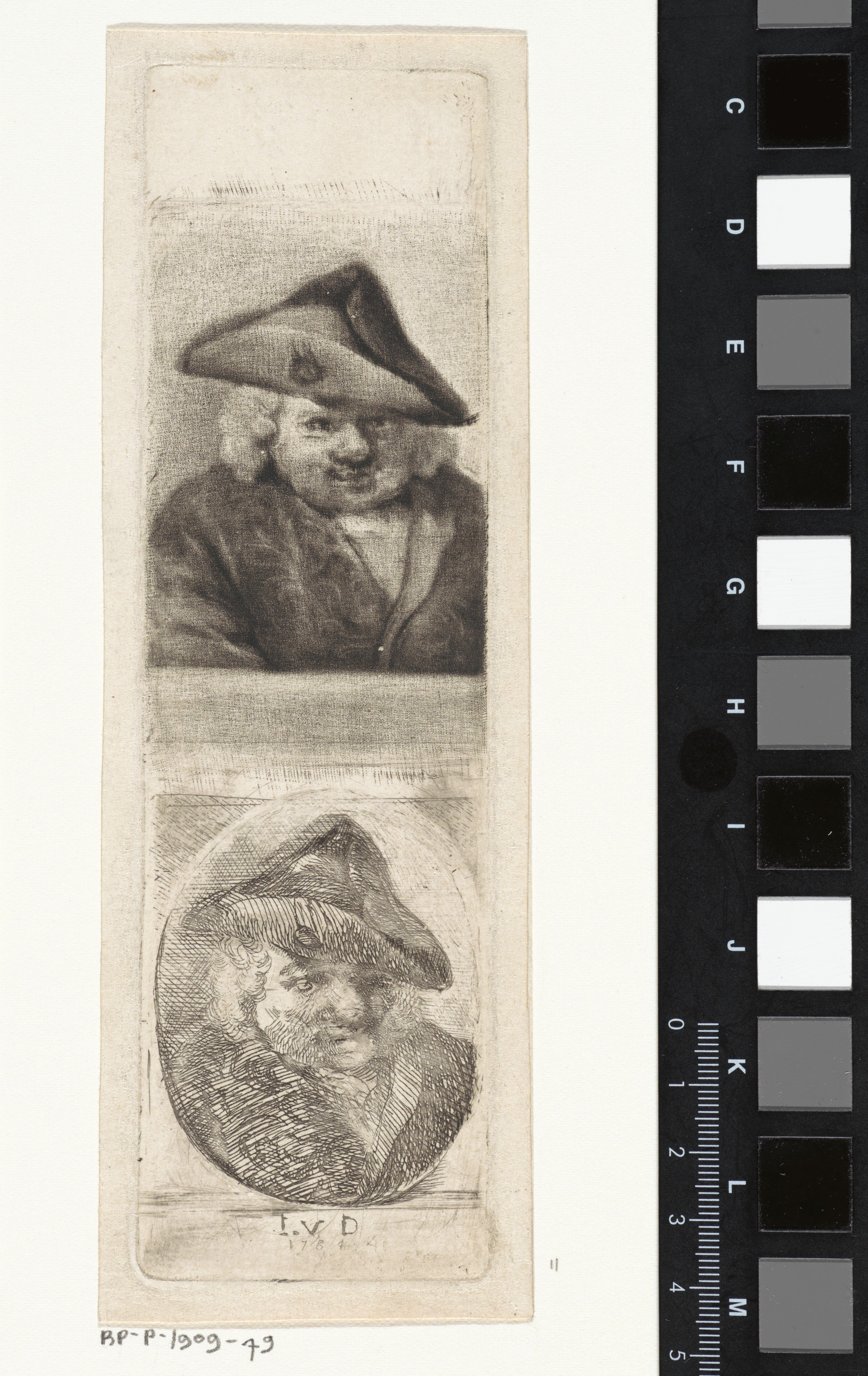 Dubbelportret van een man met een steek, mogelijk Joannes van Dreght
