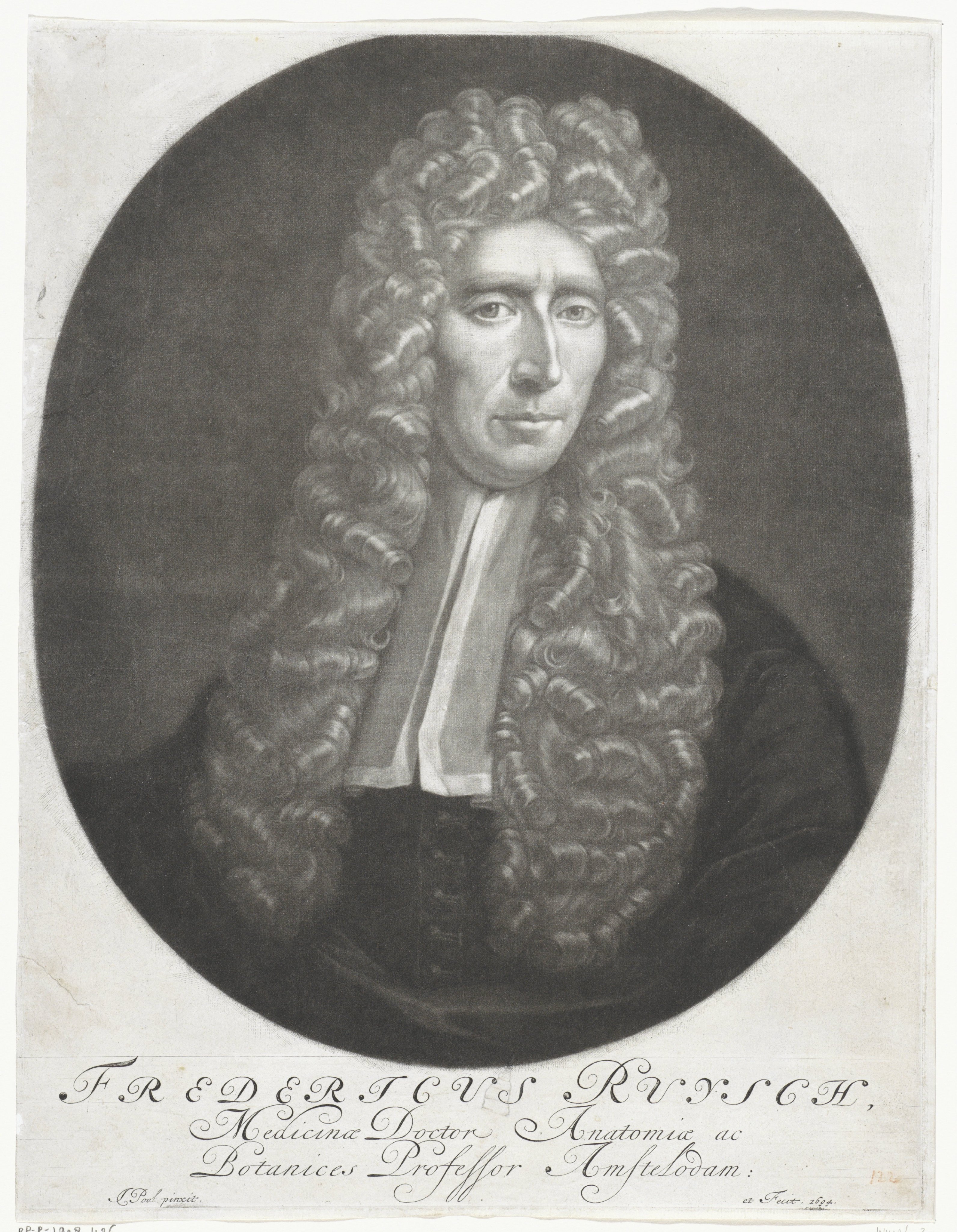 Portret van de arts en botanicus Frederick Ruysch