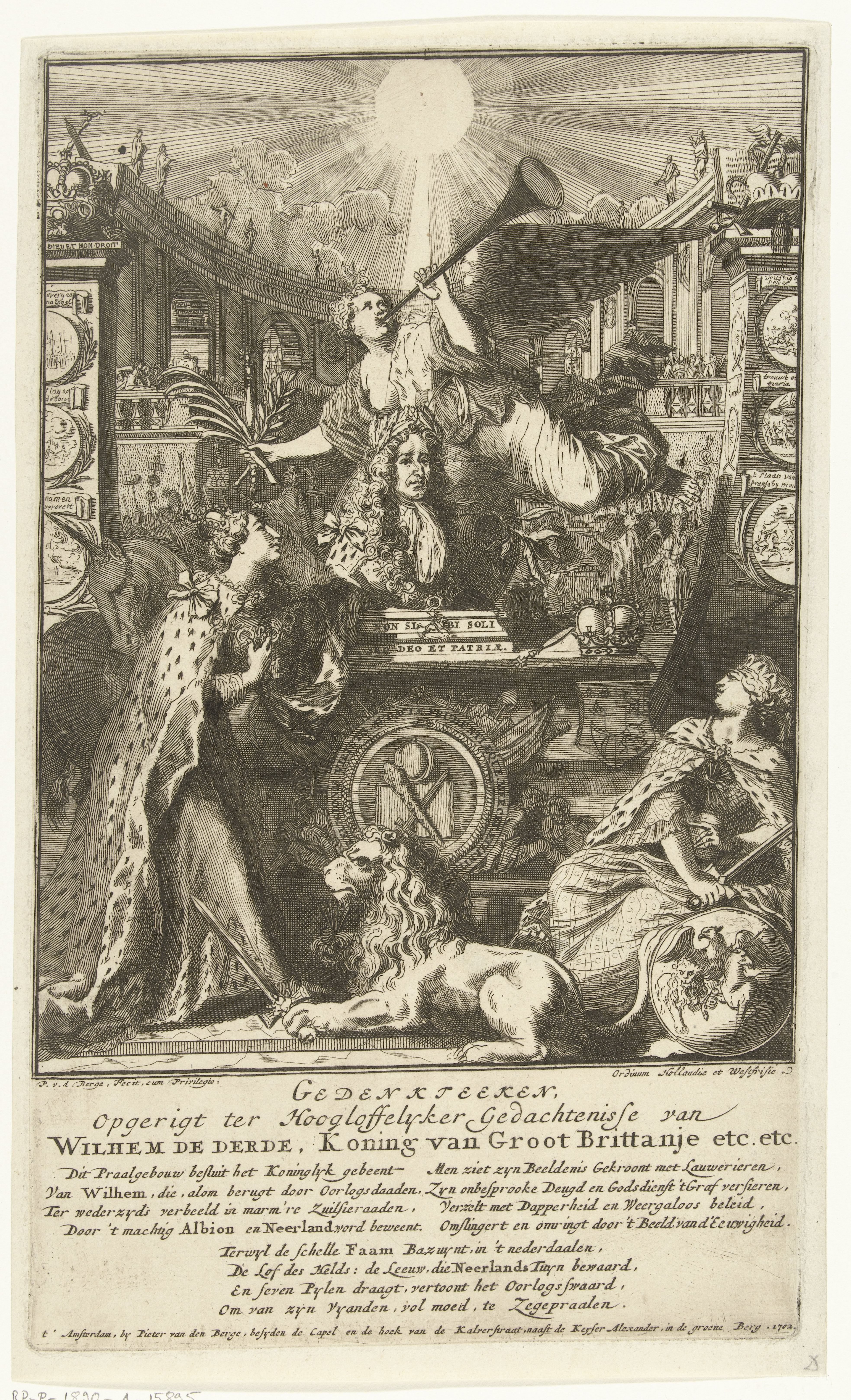 Allegorie op de dood van Willem III, koning van Engeland
