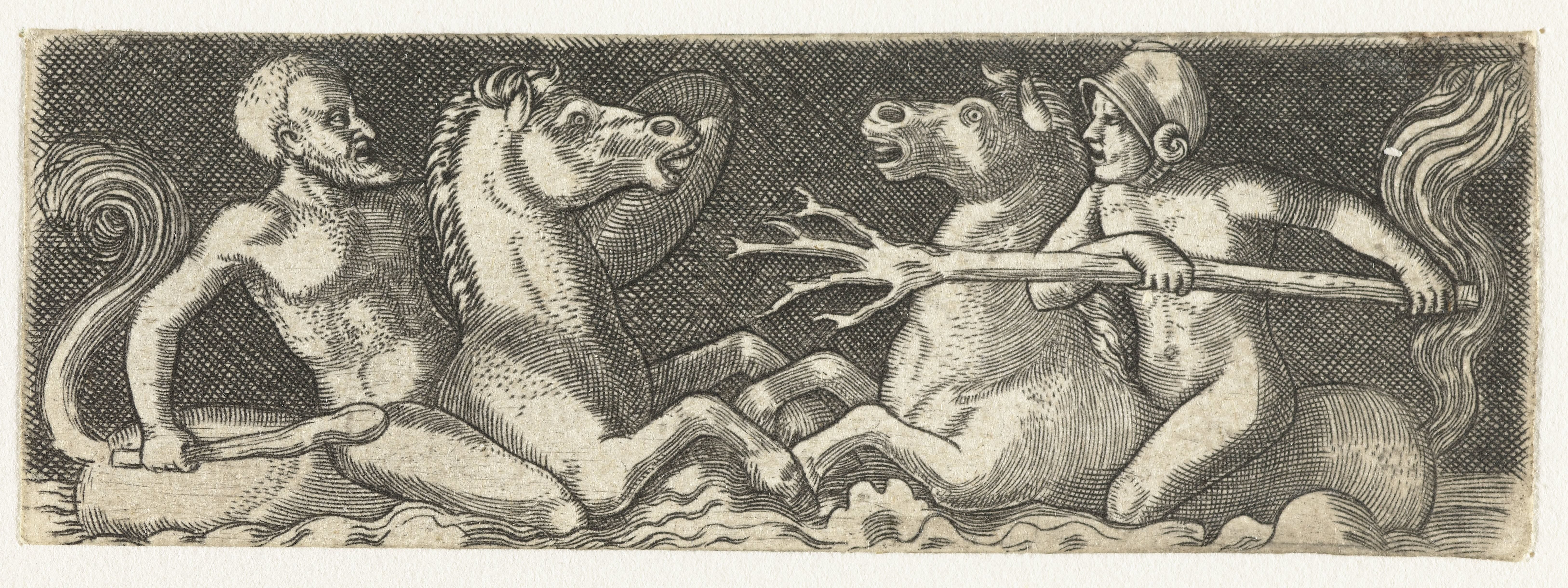 Twee strijdende tritons