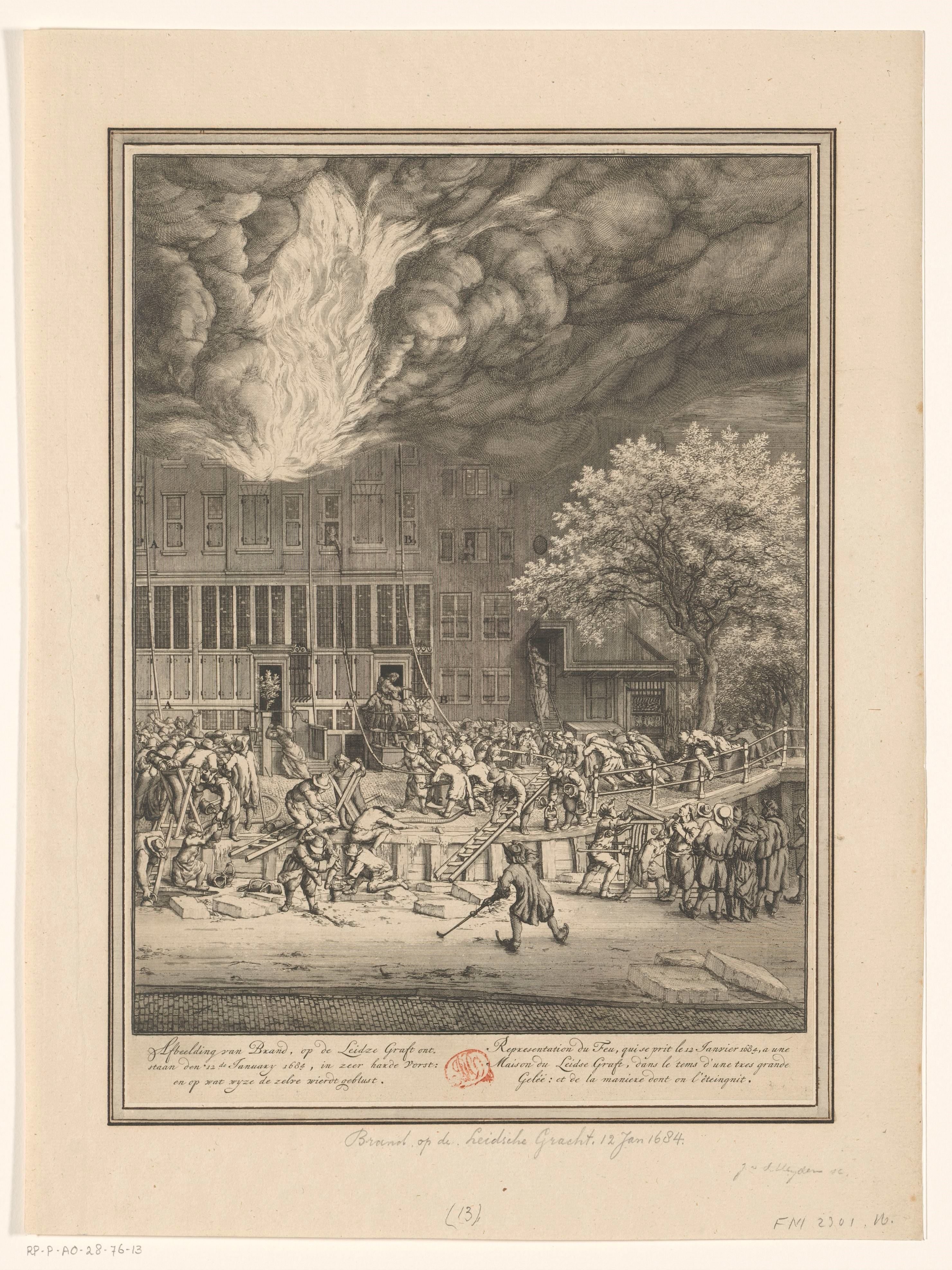 Brand in een huis op de Leidsegracht, 1684