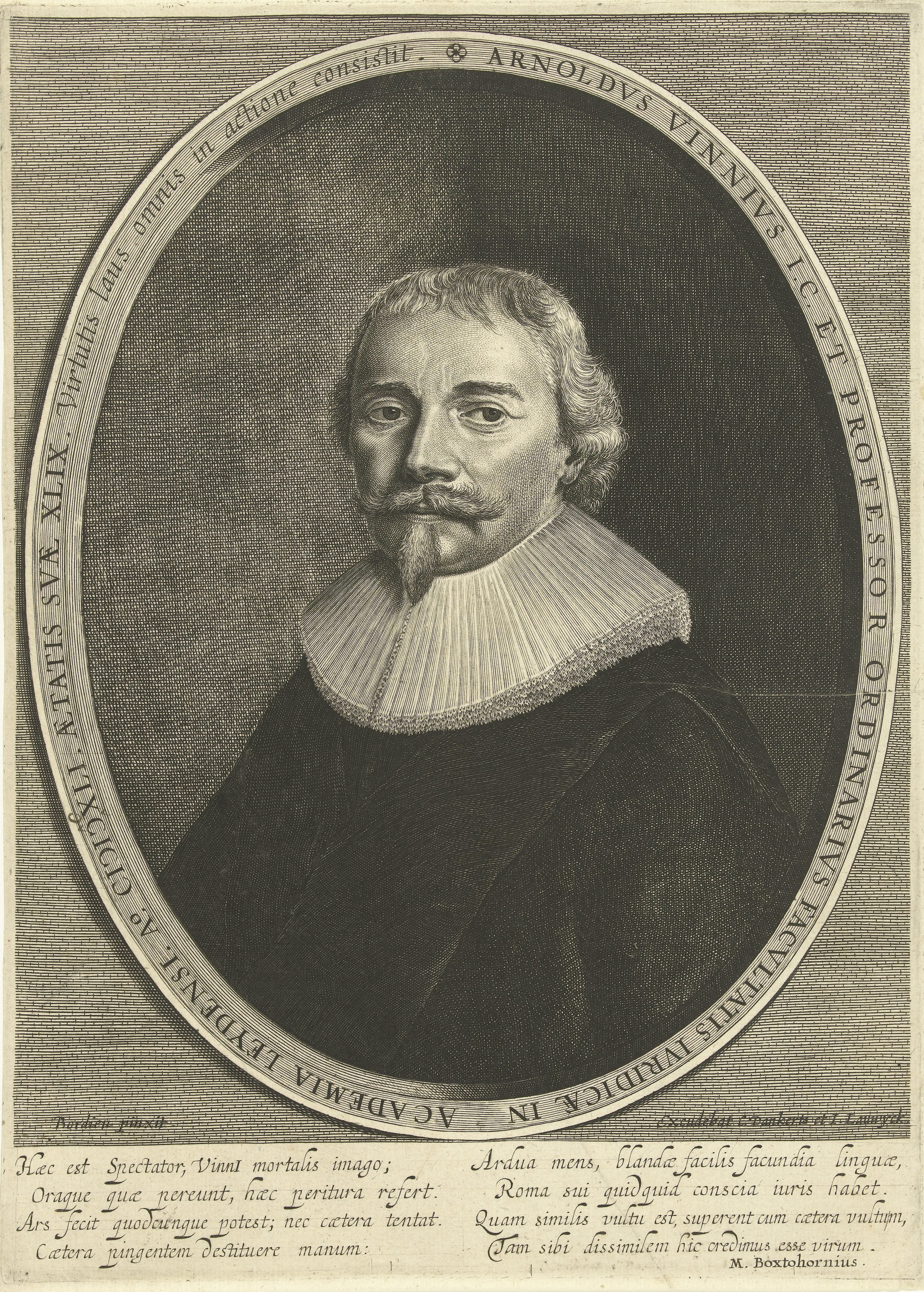 Portret van Arnoldus Vinnius op 49-jarige leeftijd
