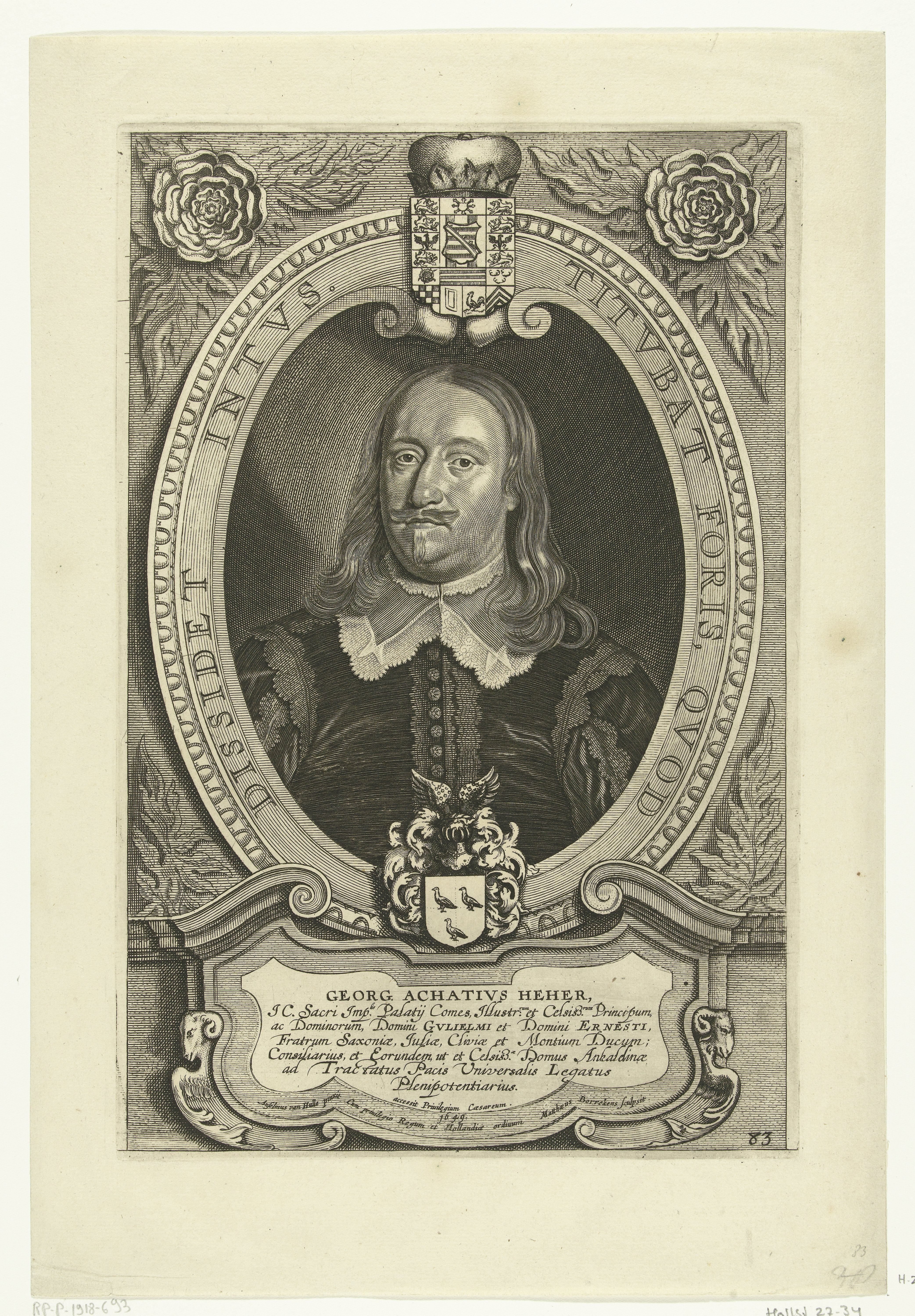 Portret van Georg Achatius Heher