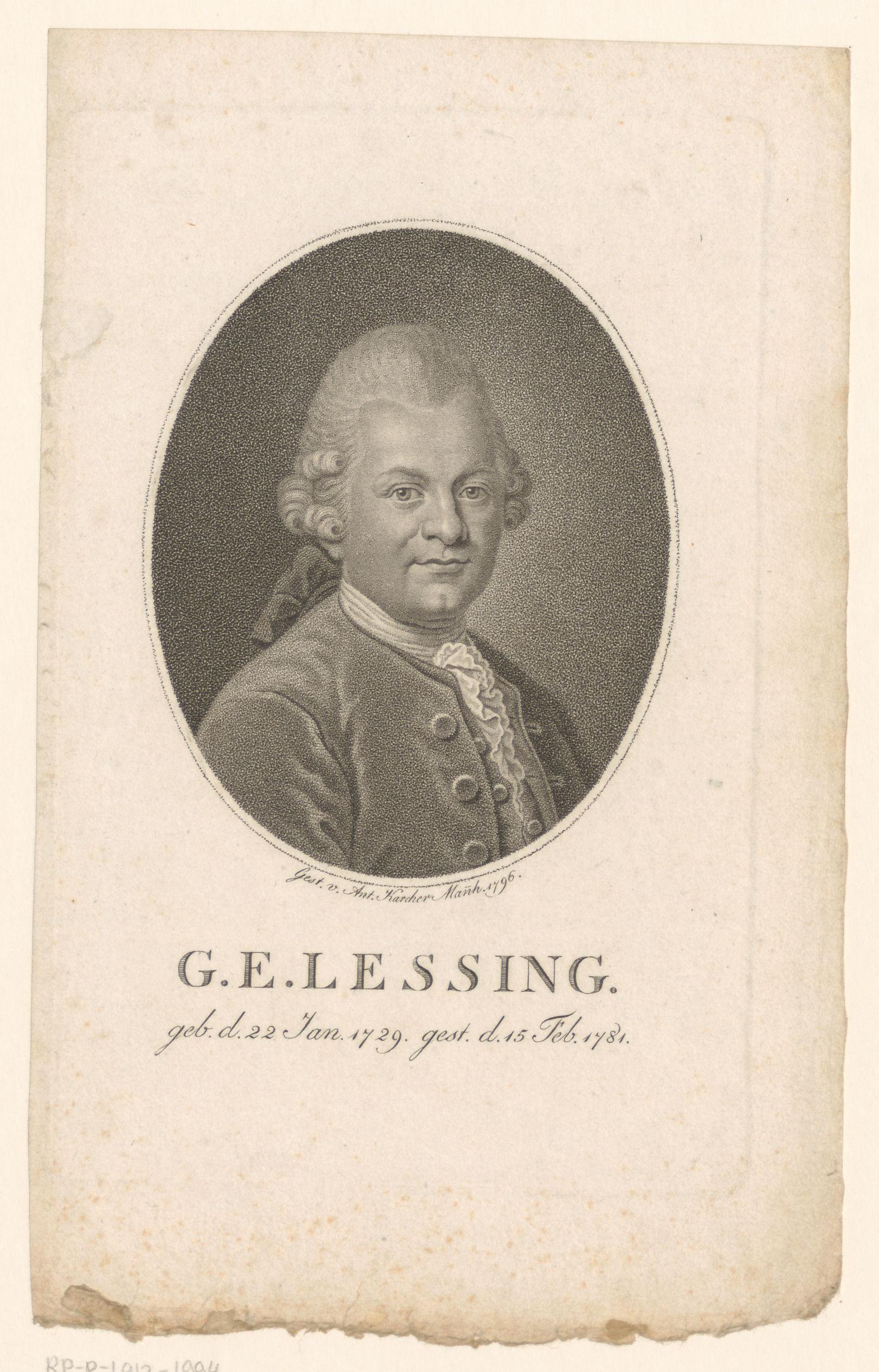 Portret van Gotthold Ephraim Lessing