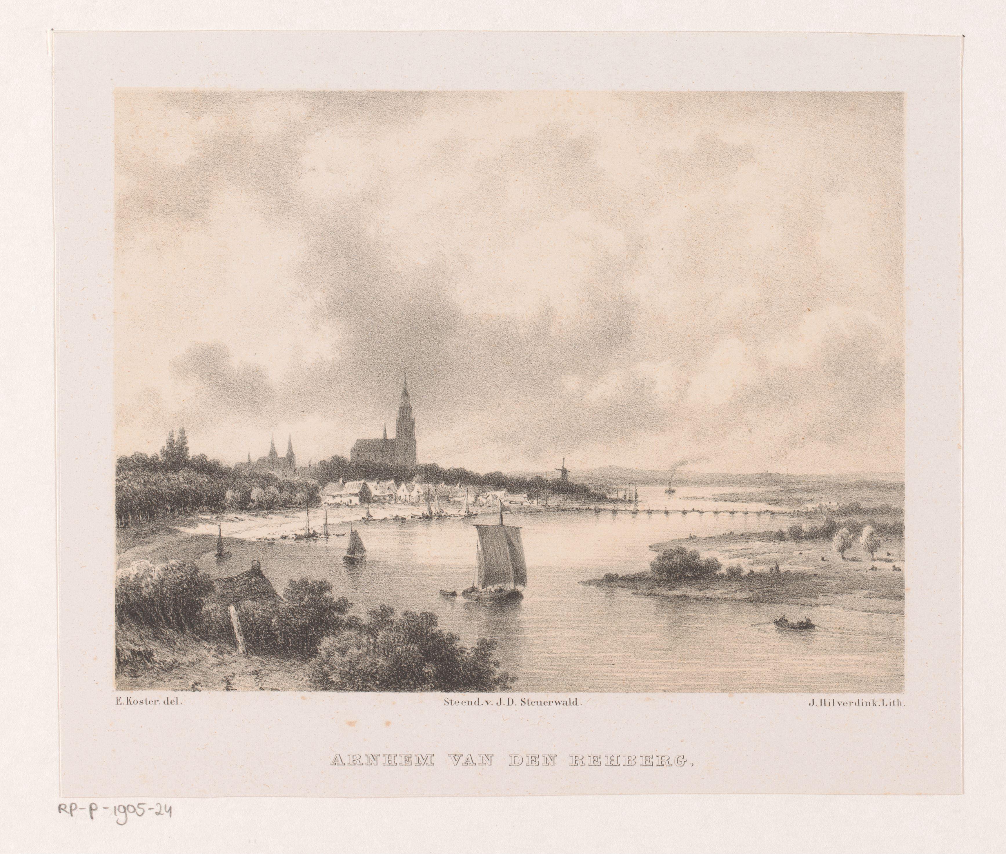 Gezicht op Arnhem vanaf de Rehberg