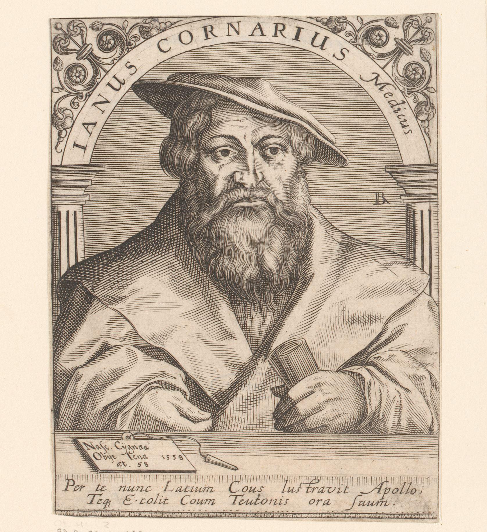 Portret van Janus Cornarius