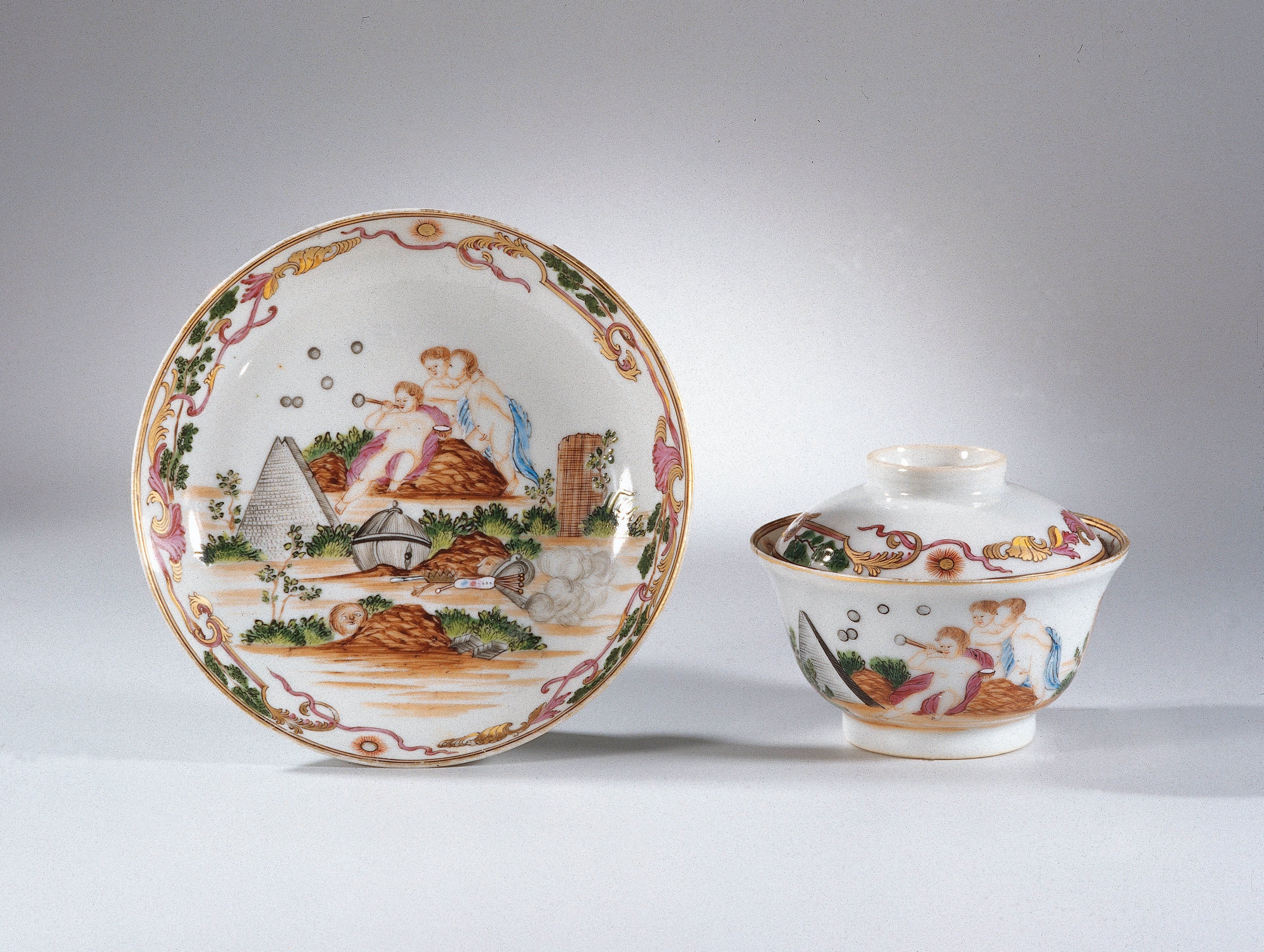 Dish, cup and saucer