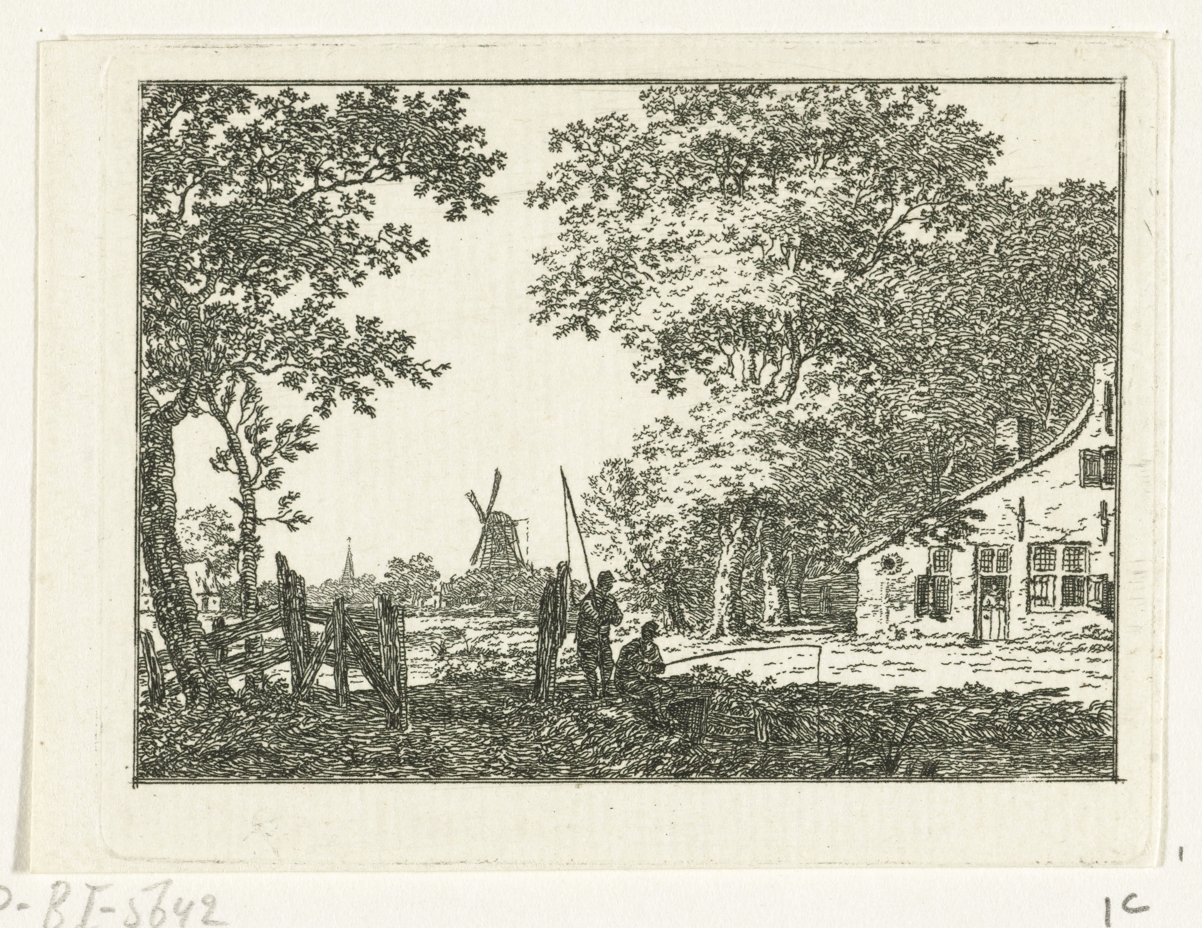 Landschap met hengelaar