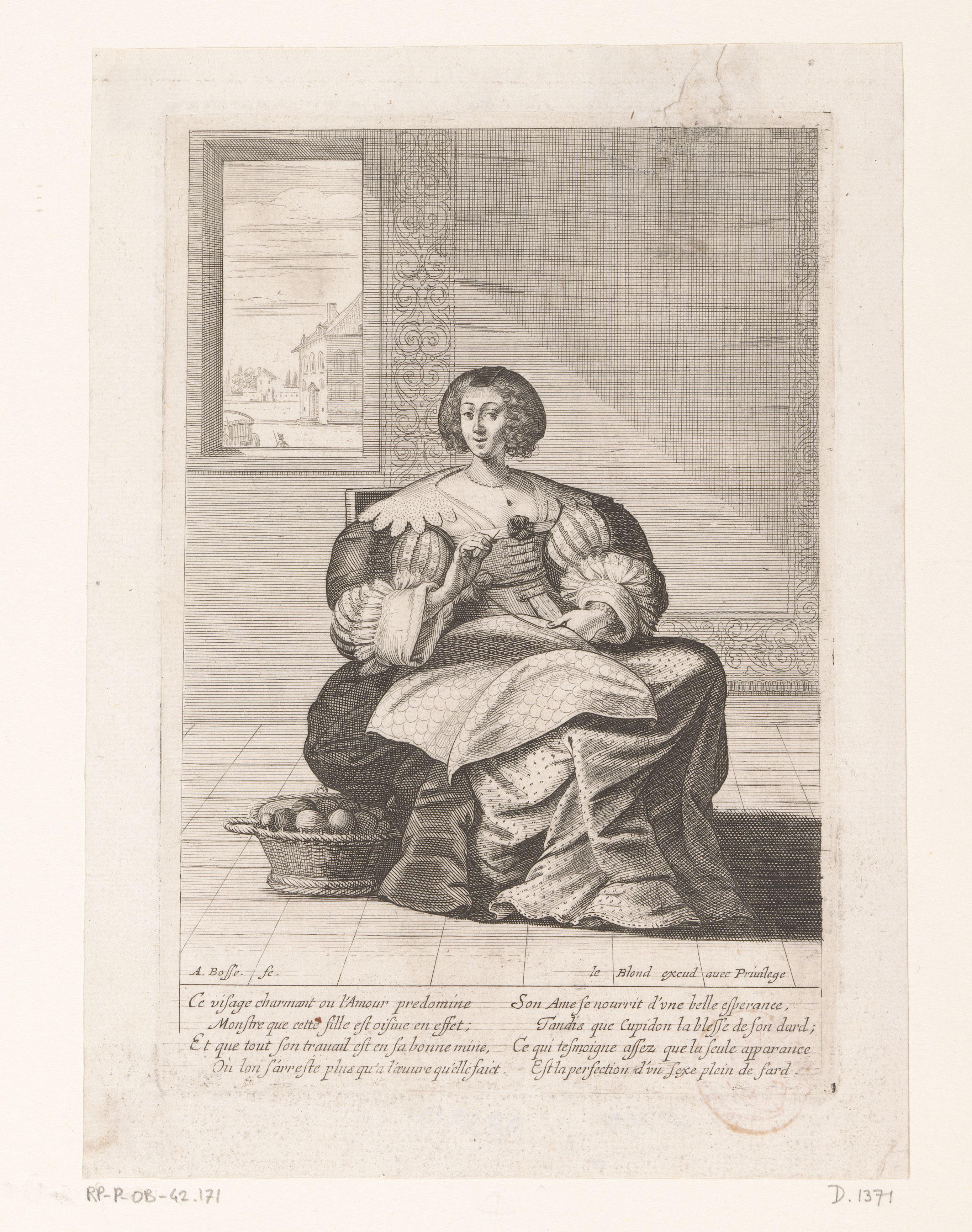 Bordurende vrouw