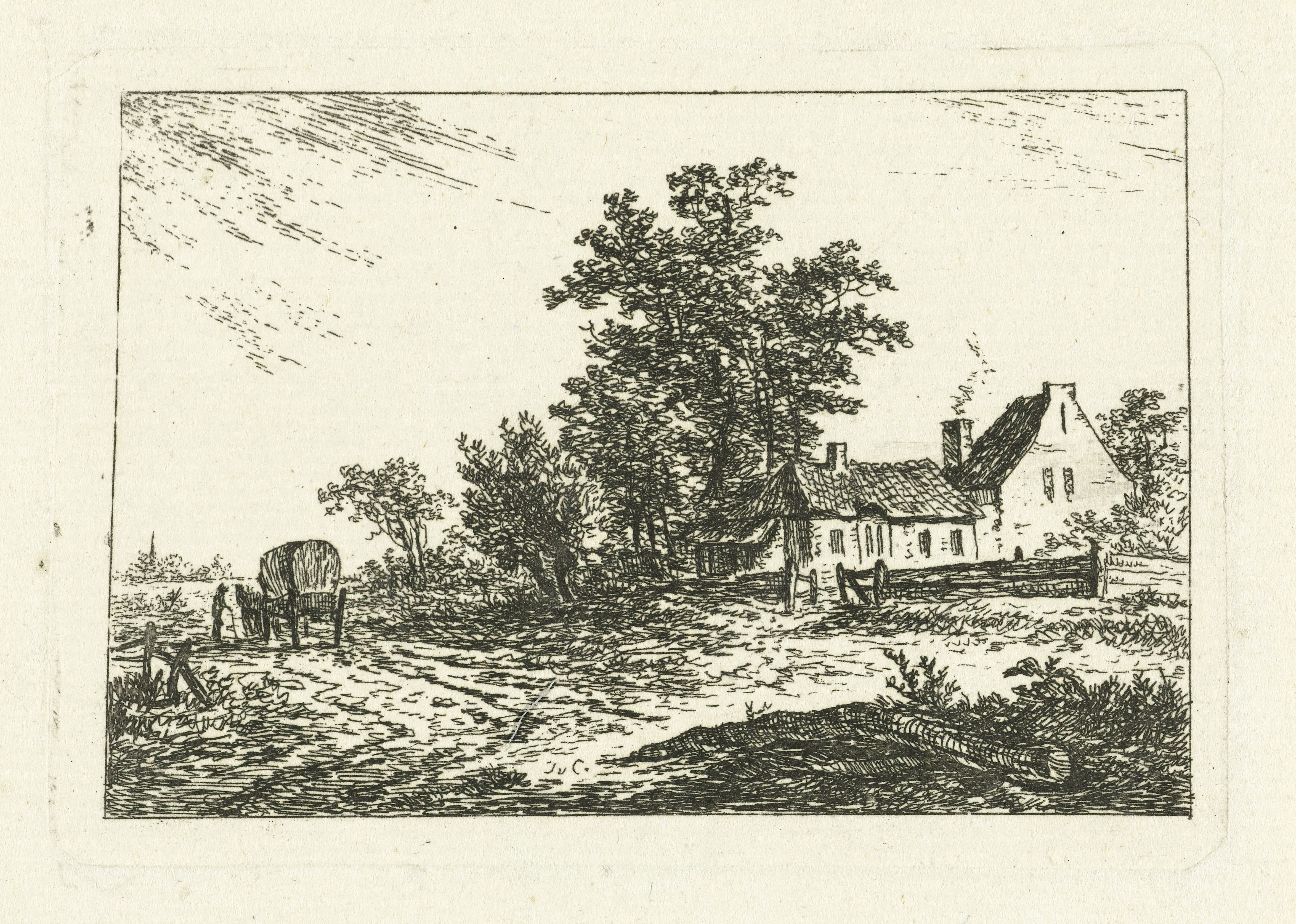 Landschap met rijtuig