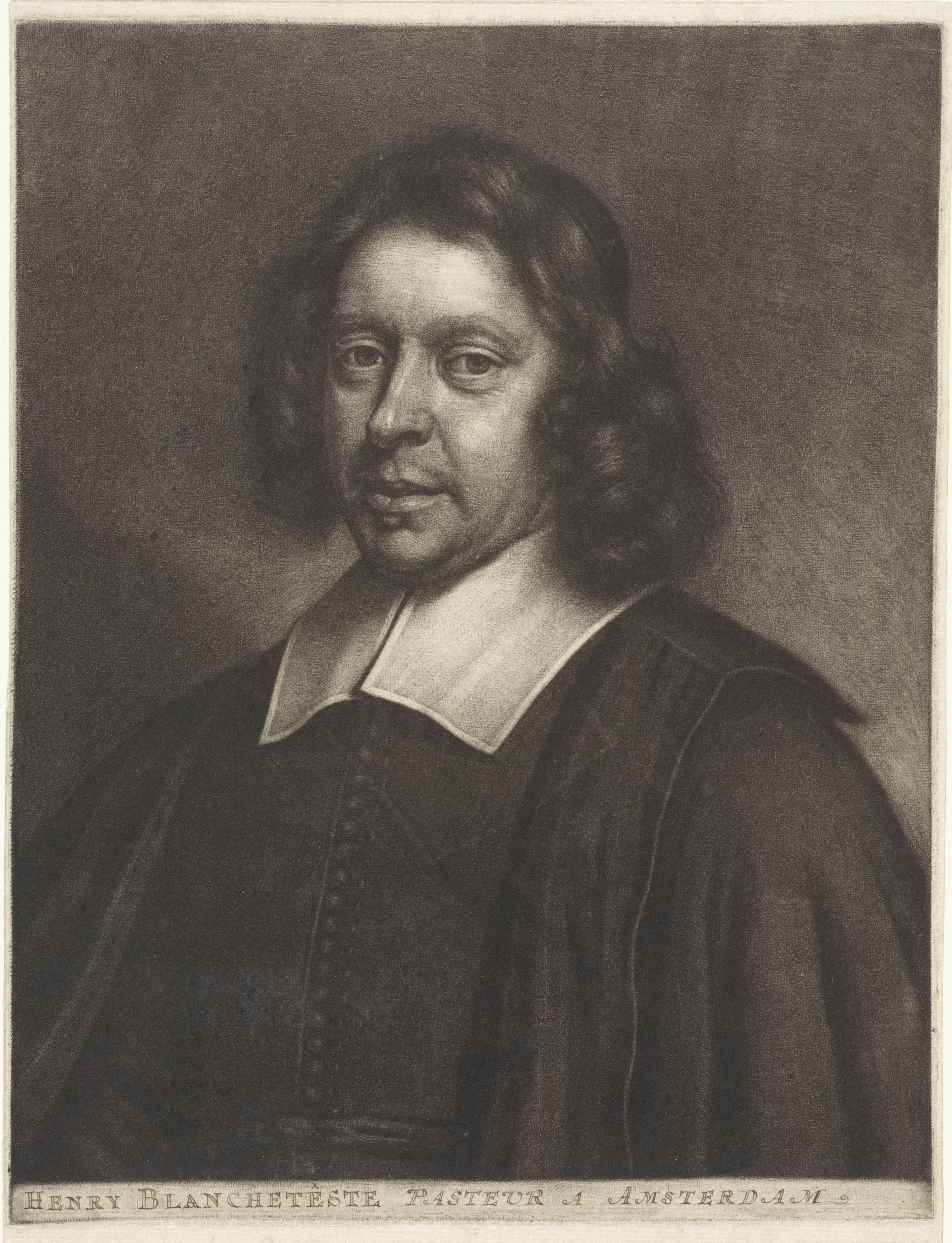 Portret van een man, mogelijk de predikant Hendrick Blancheteste
