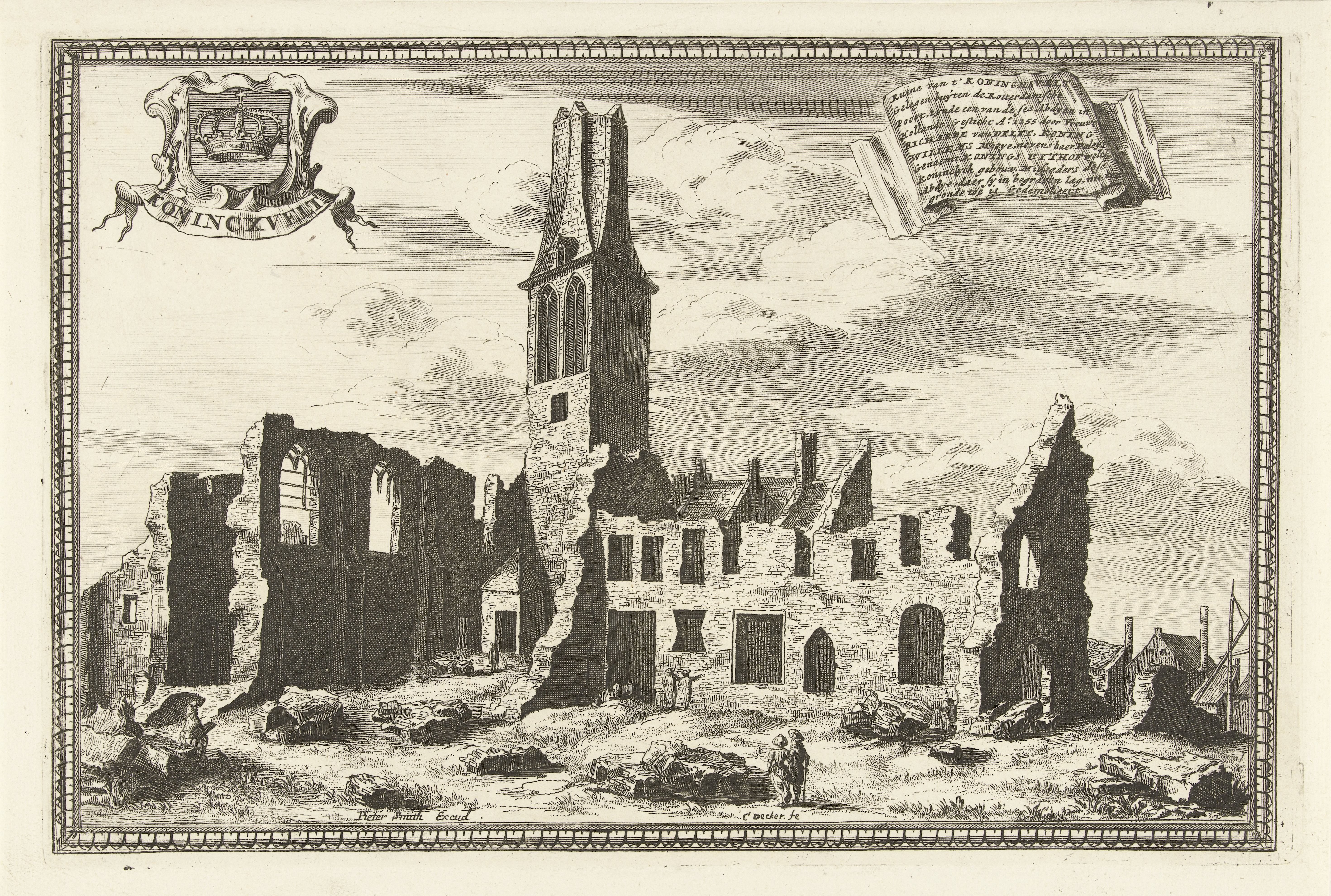 Gezicht op de ruïne van het klooster Koningsveld