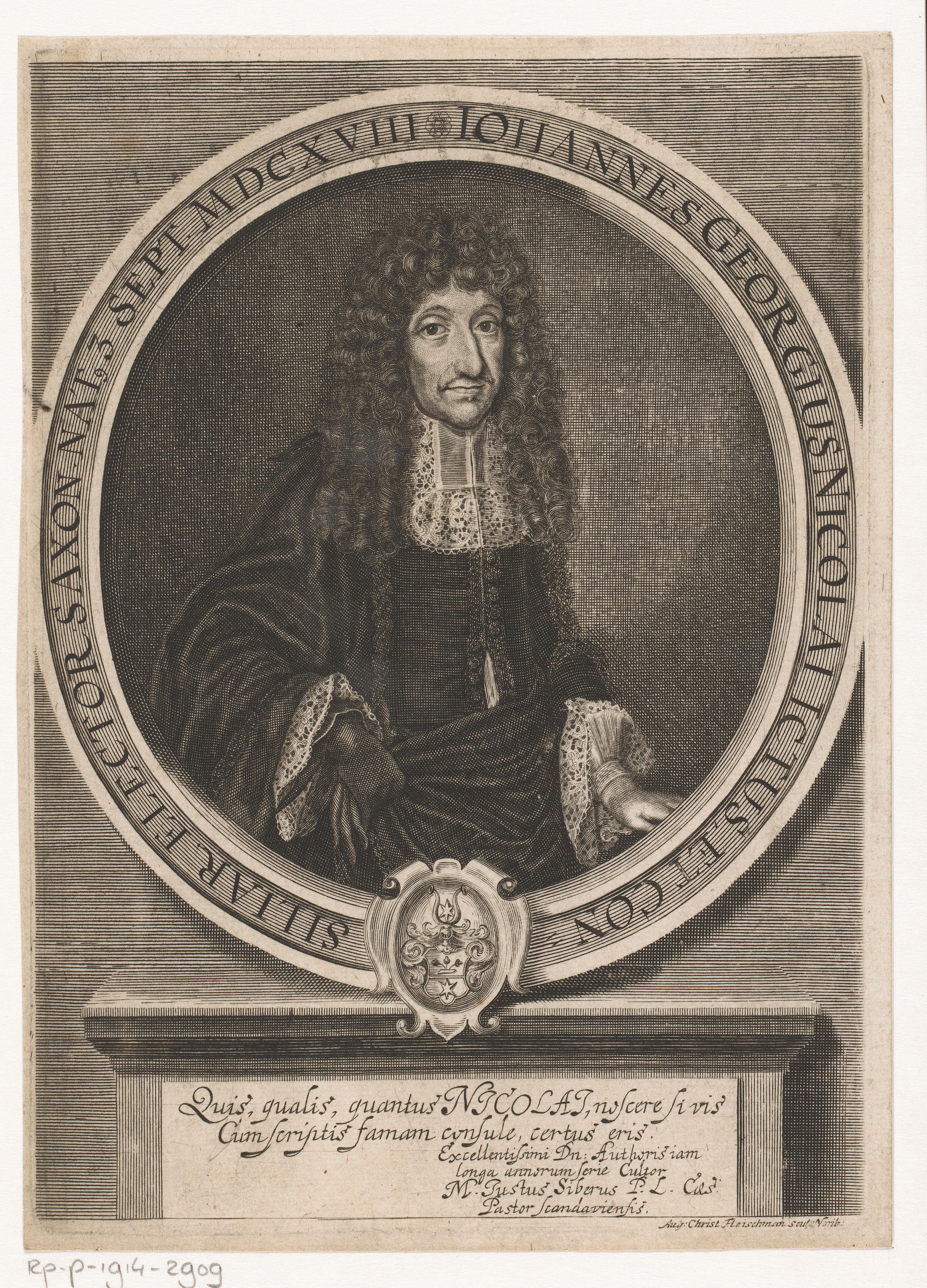 Portret van Johann Georg Nicolai