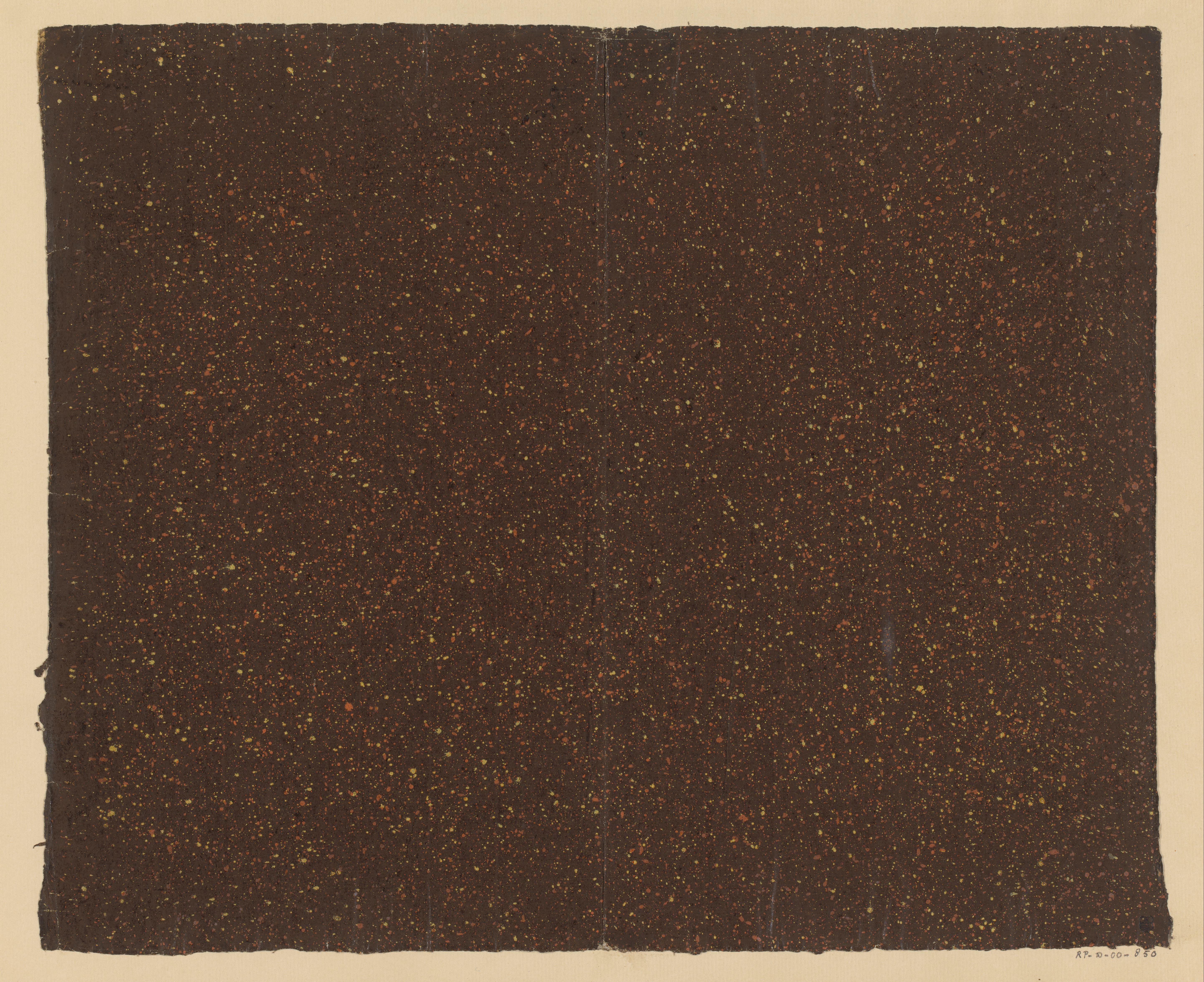 Geel en rood gespikkeld bruin papier