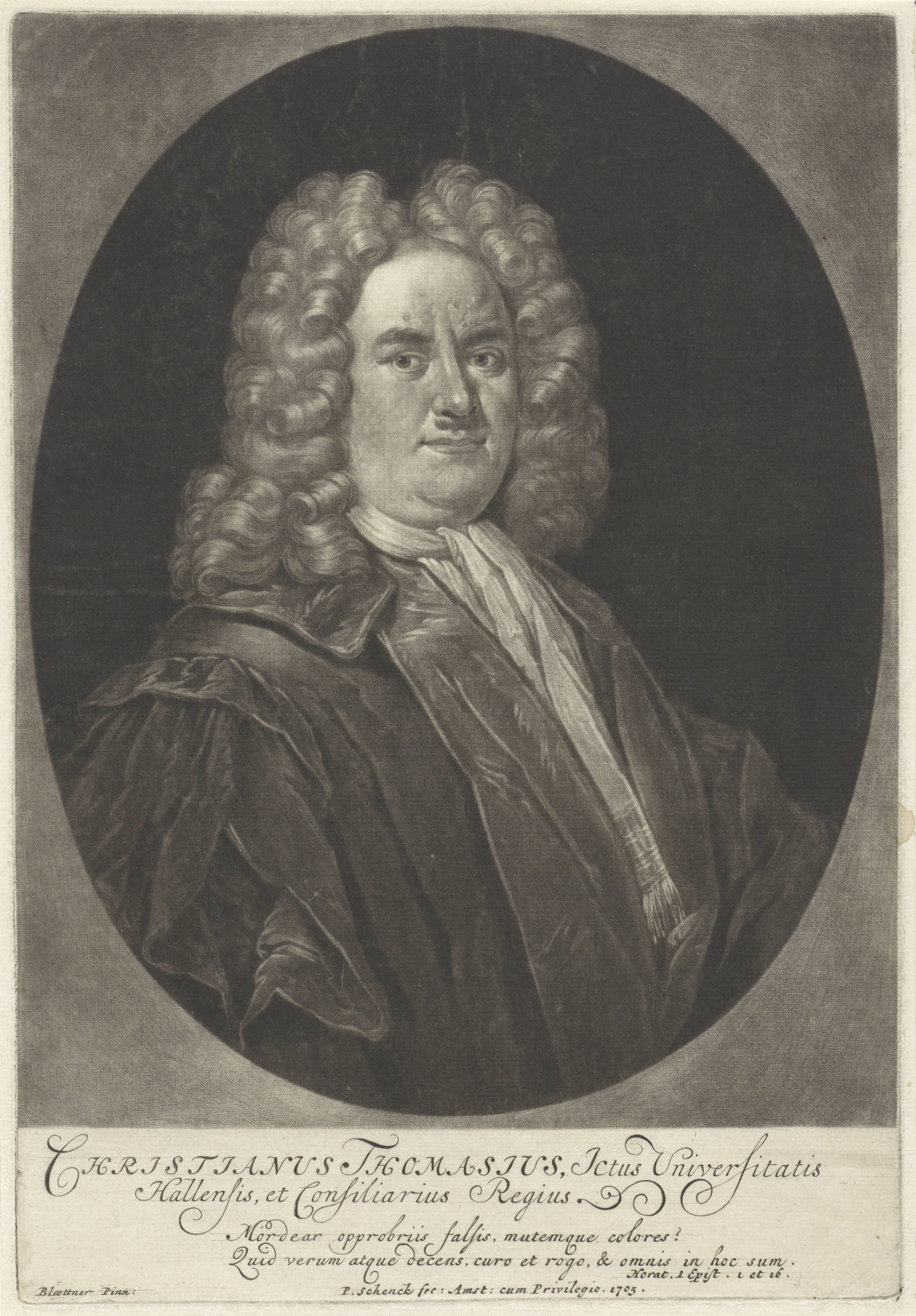 Portret van Christian Thomas, professor te Halle