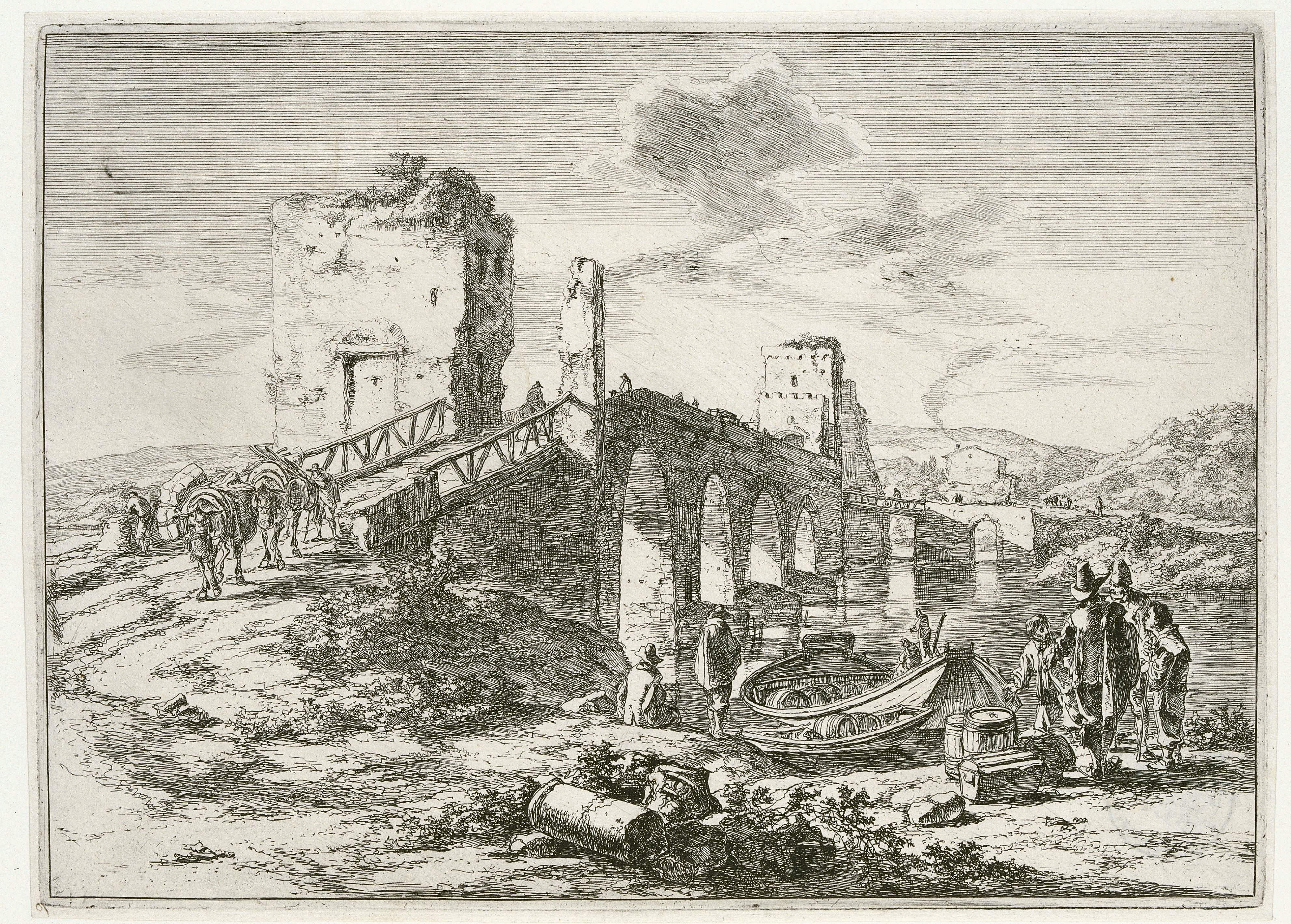 Landschap met brug, de Ponte Molle