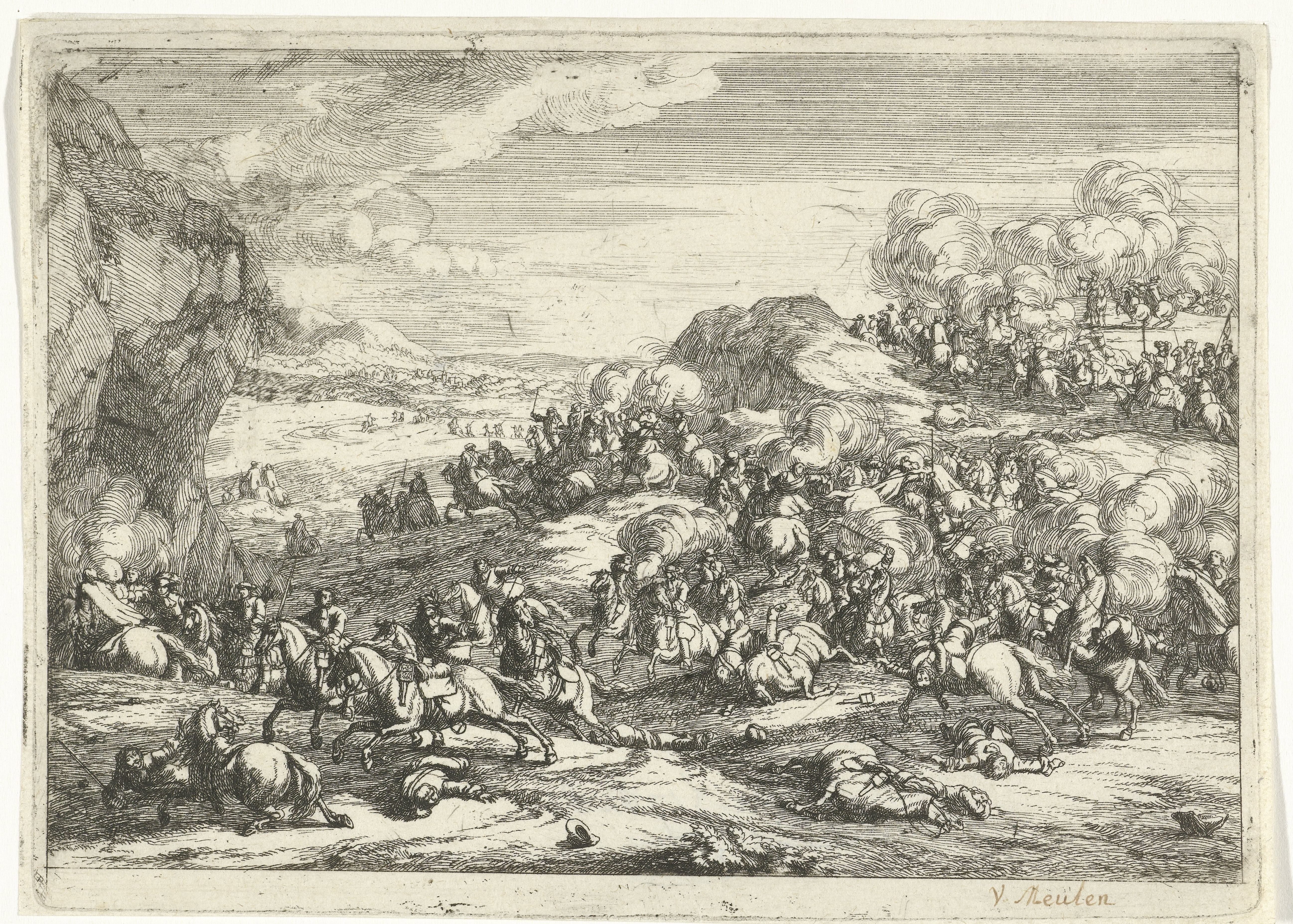 Landschap met ruitergevecht