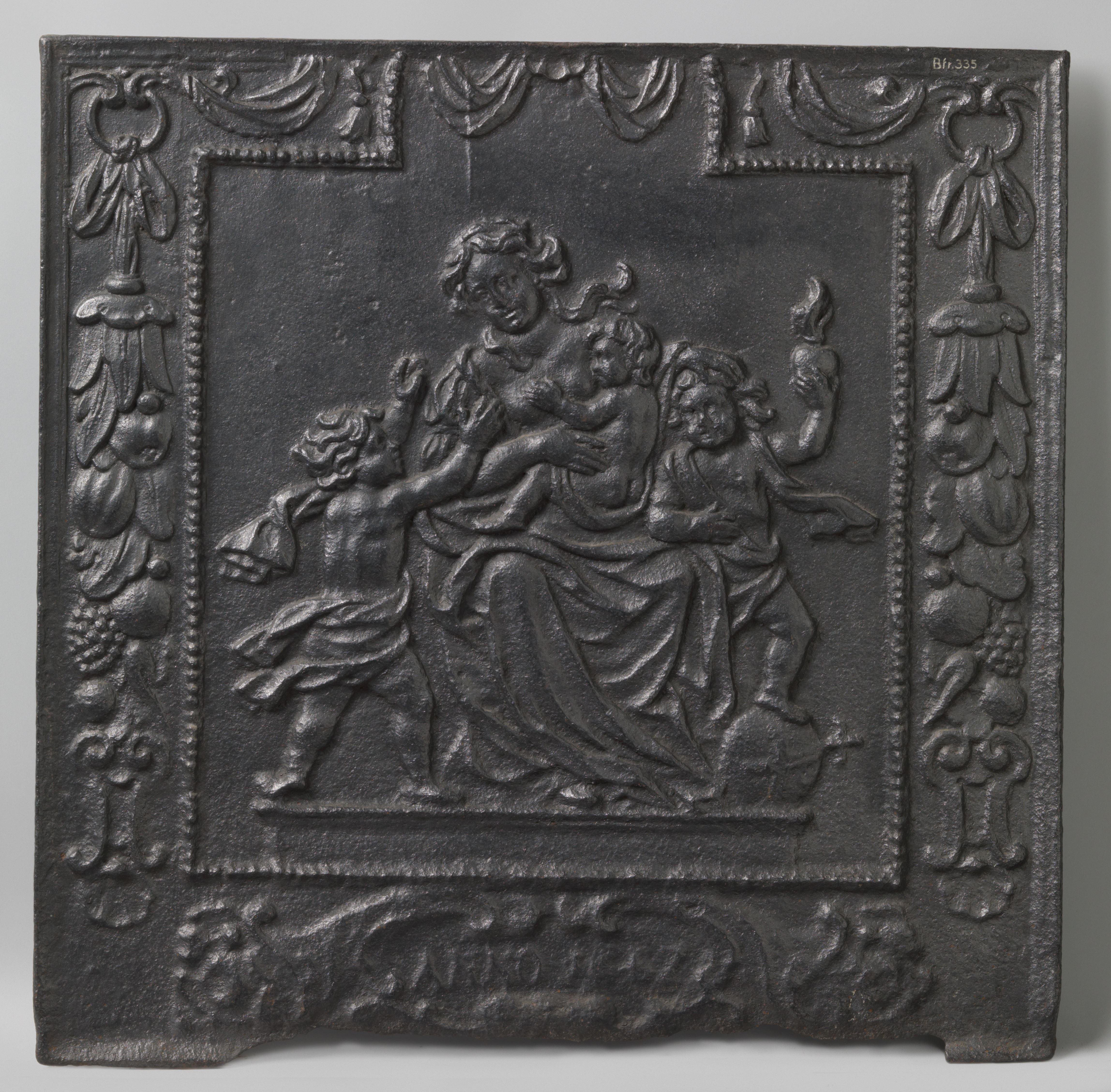 Haardplaat met Caritas