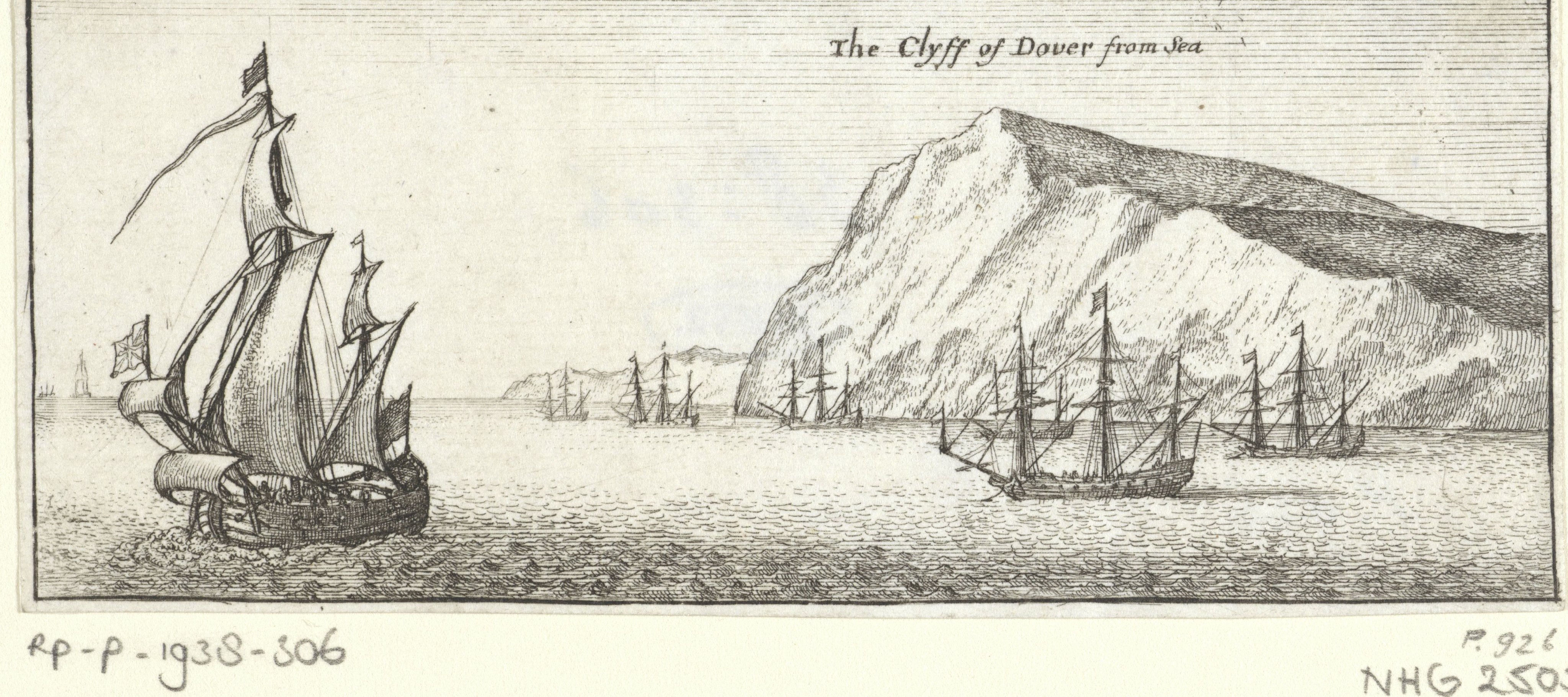 Gezicht op de rotsen van Dover
