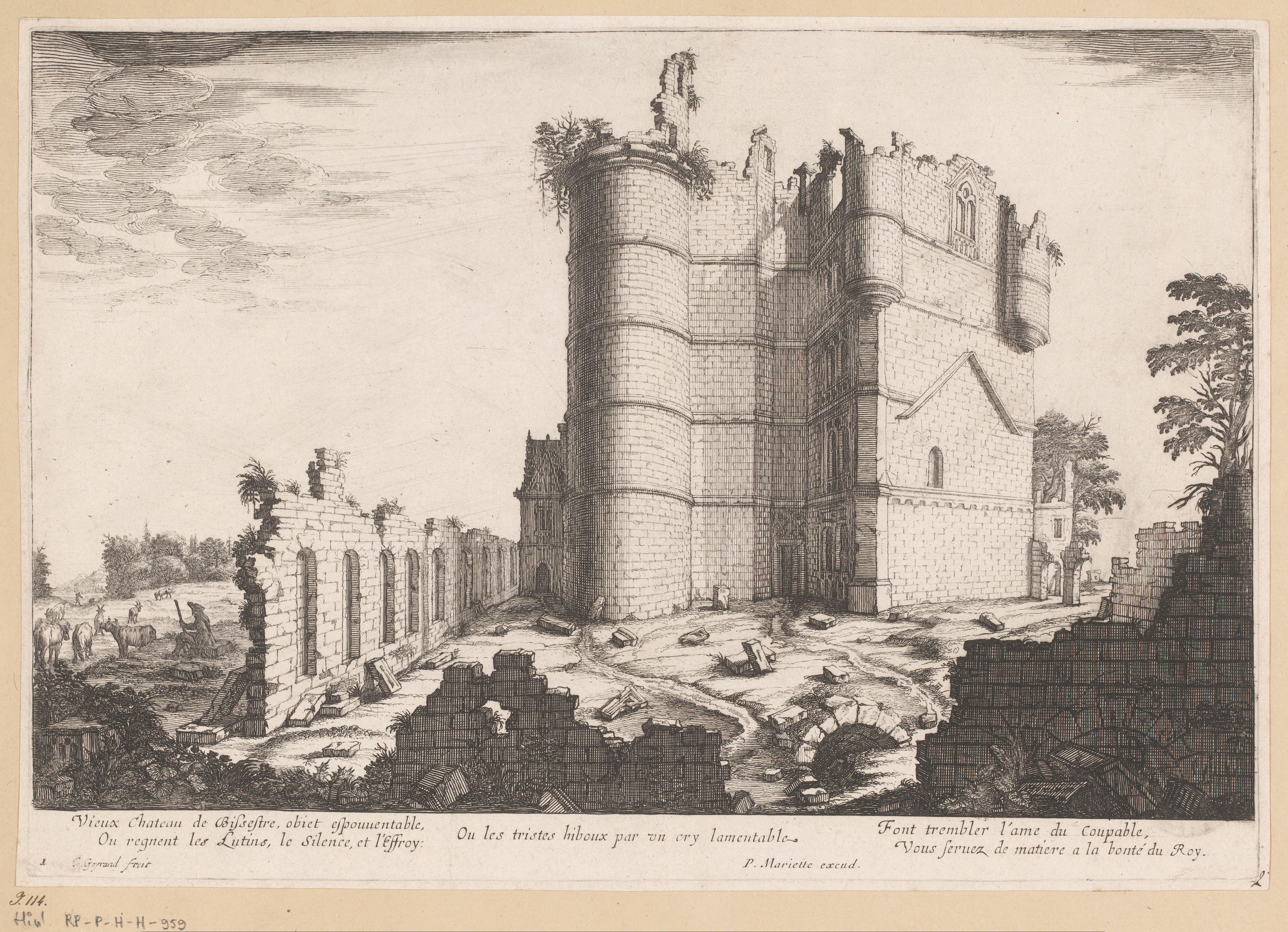 Gezicht op de ruïne van het kasteel van Bicêtre