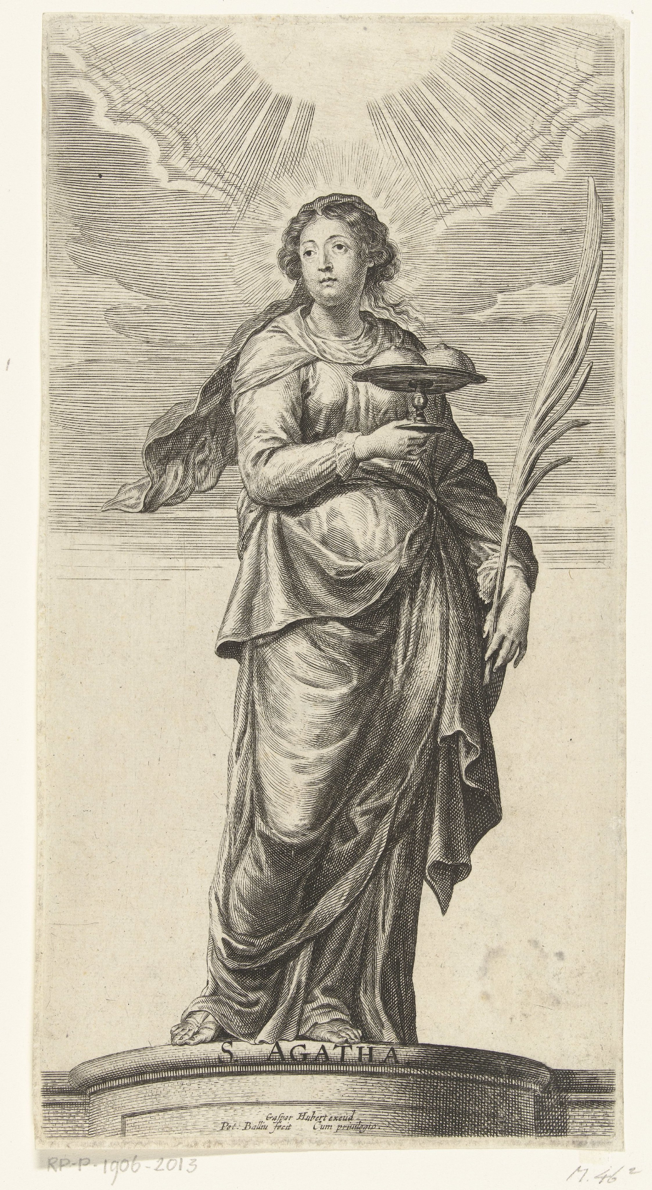 Heilige Agatha met schaal met afgesneden borsten