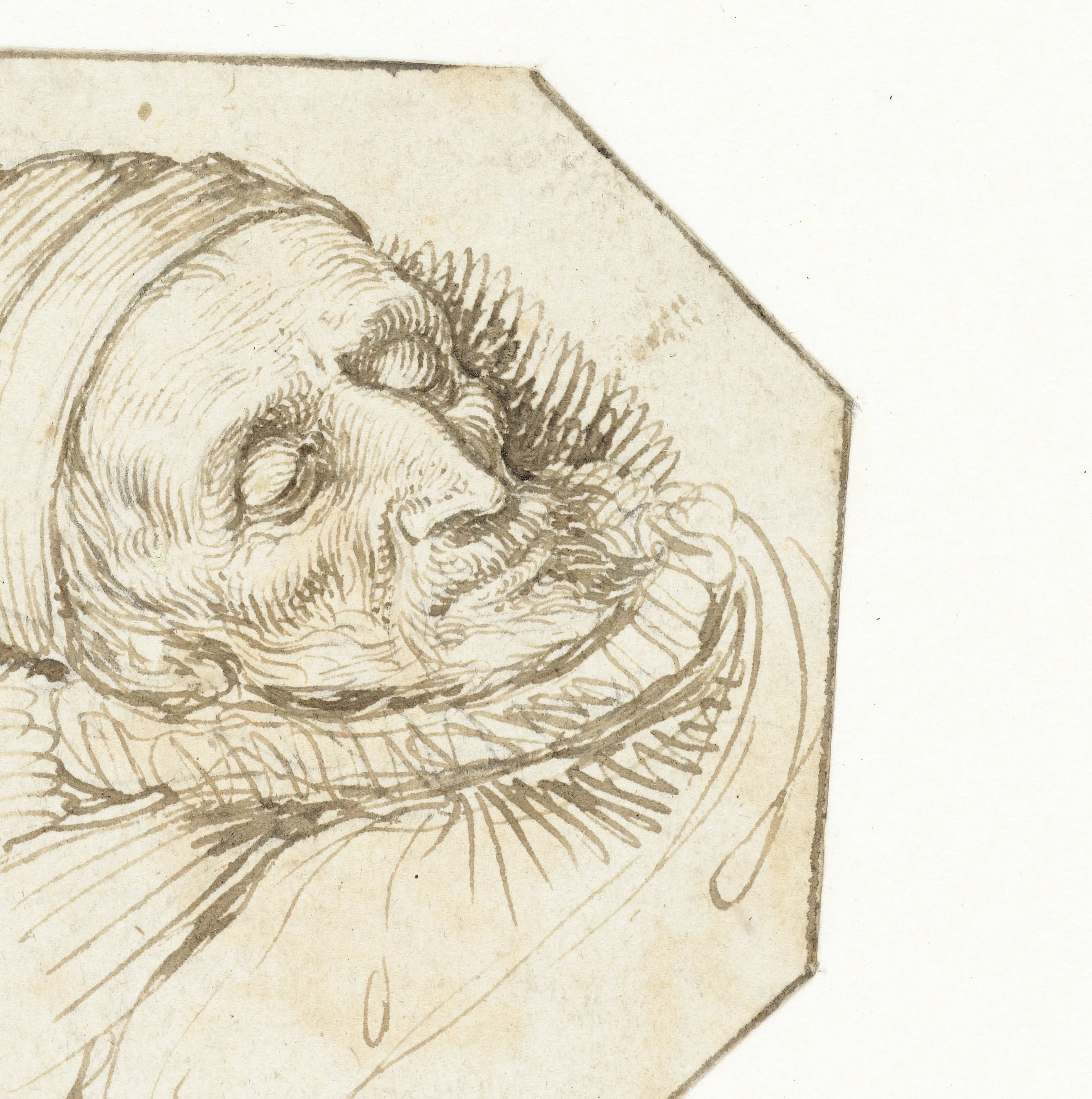 Portret van een man op zijn sterfbed